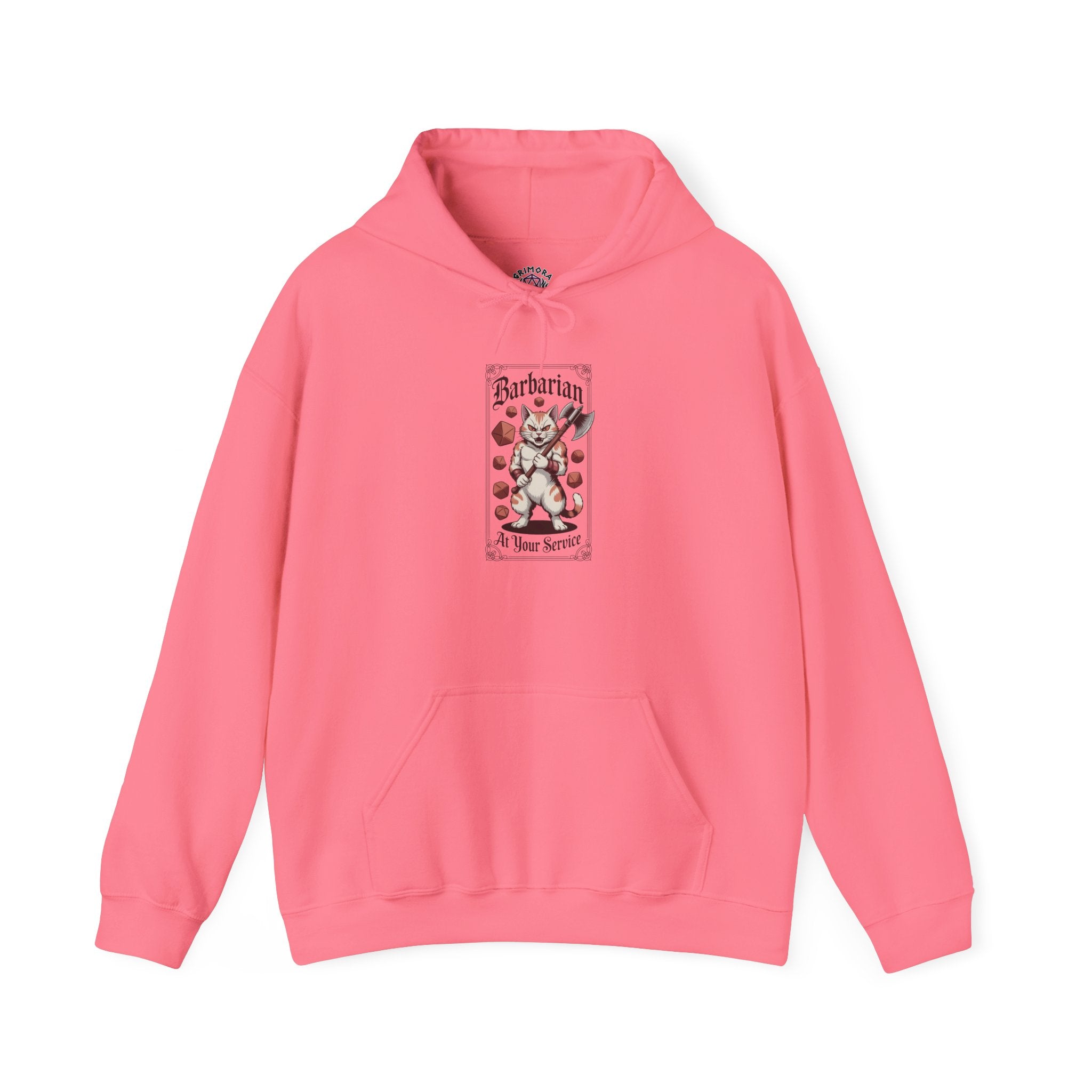 Barbarian Cat at Your Serivece D&D Hoodie | Cat Lover RPG Gift