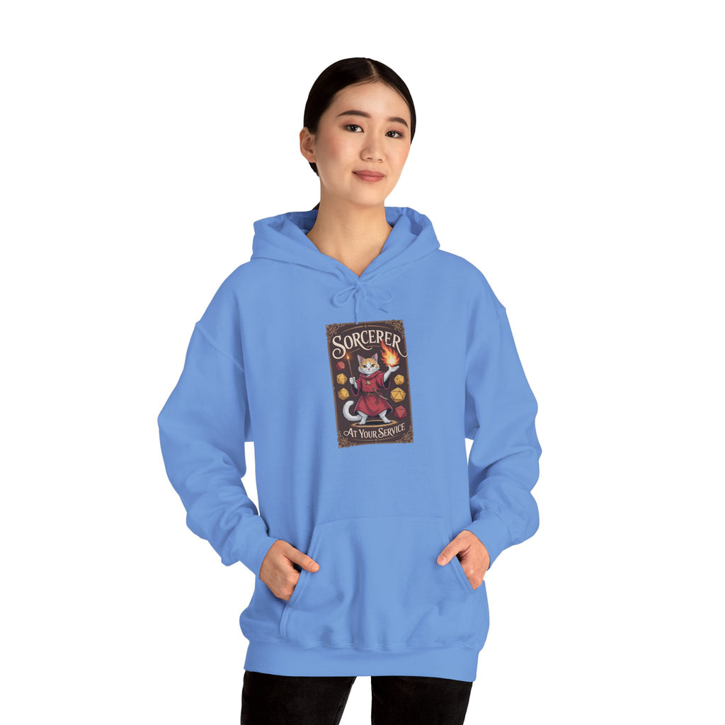 Sorcerer Cat at Your Service D&D Hoodie | Cat Lover RPG Gift