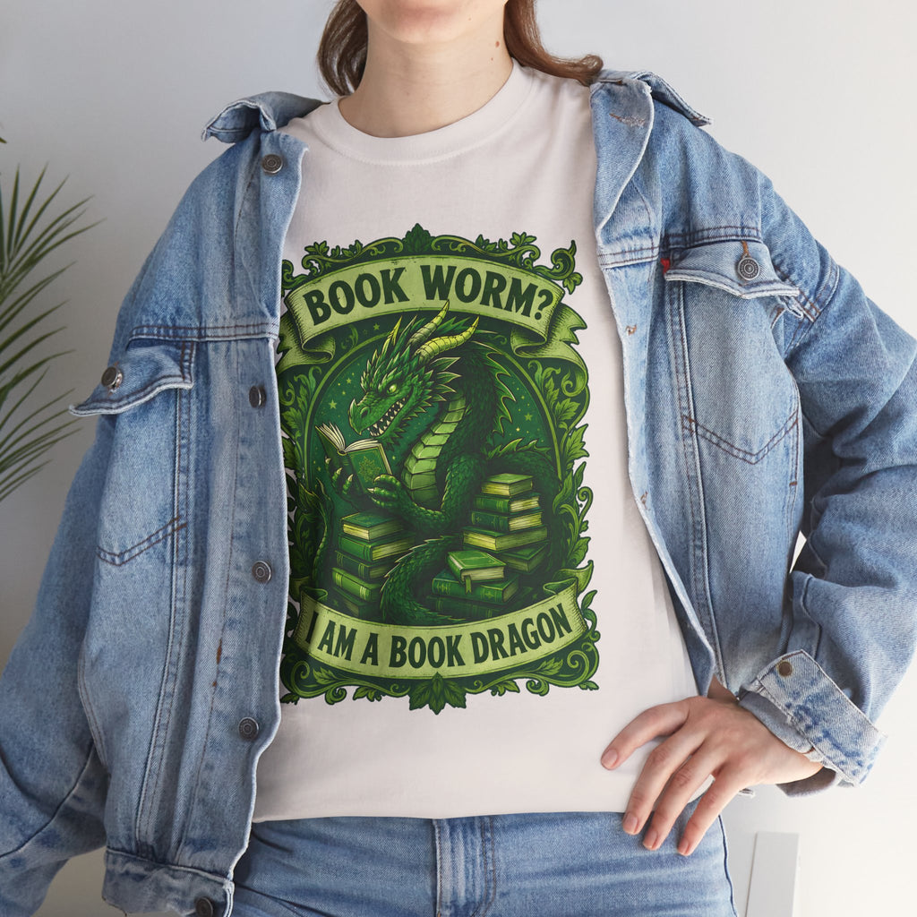 Book Worm? I Am a Book Dragon, Fantasy Reader T-shirt