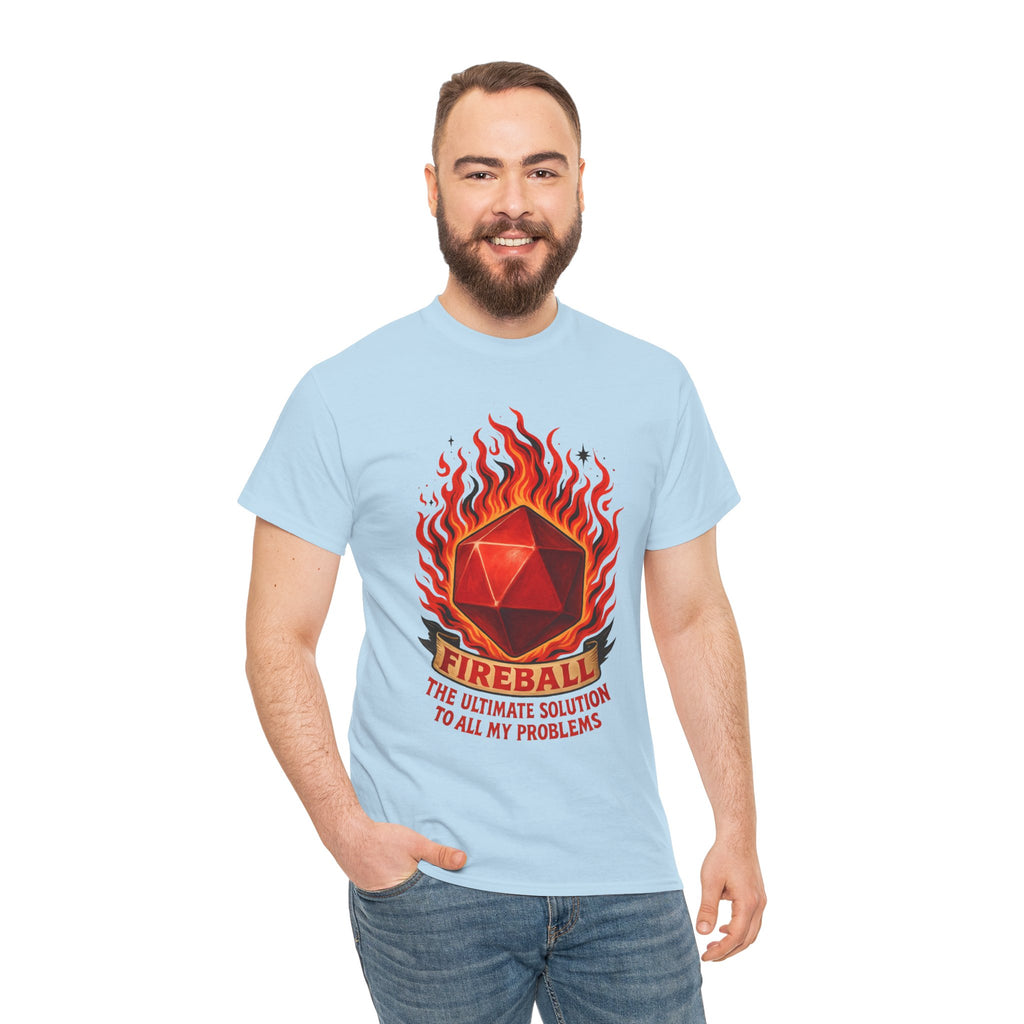 Fireball – The Ultimate Solution to All My Problems| Funny RPG T-shirt
