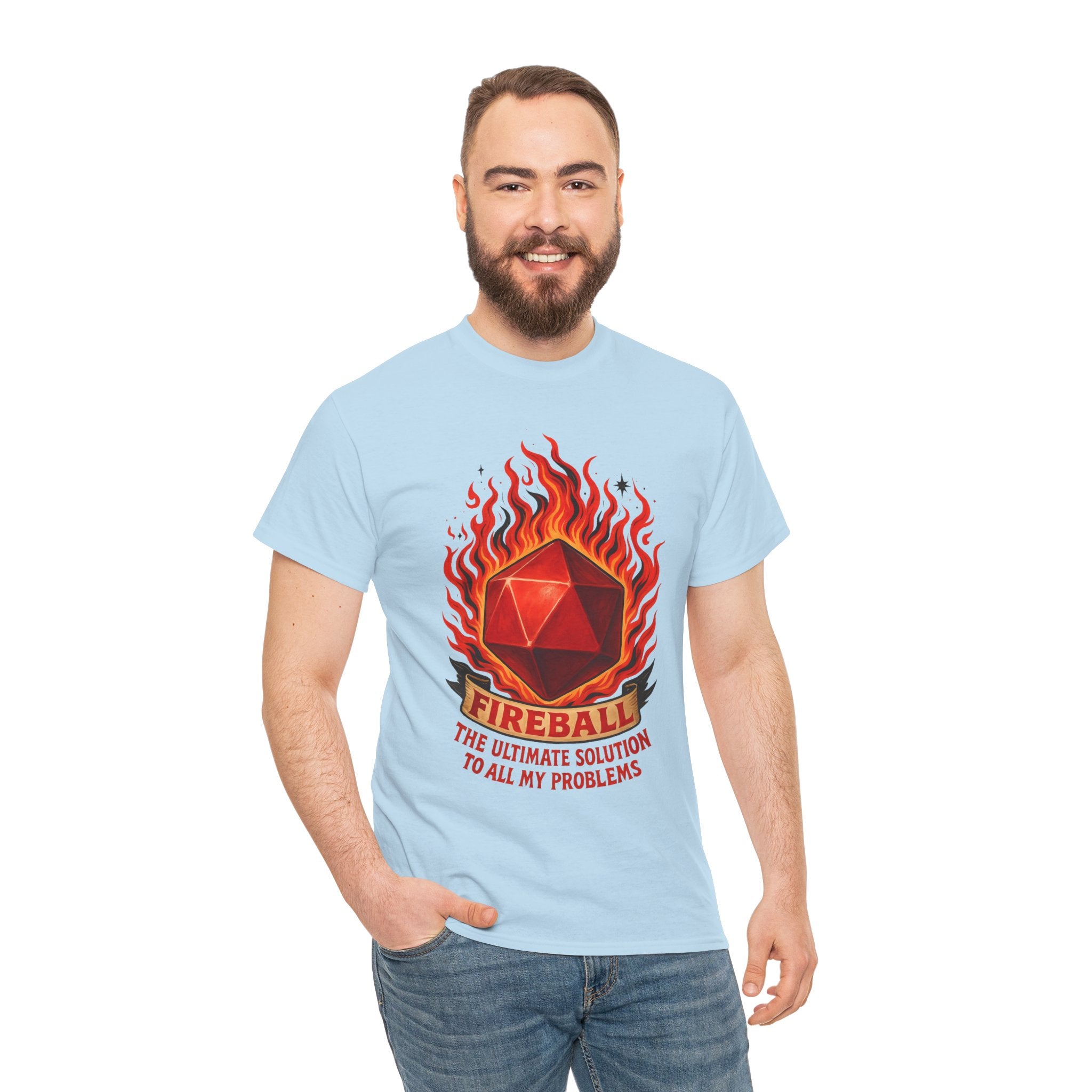 Fireball – The Ultimate Solution to All My Problems| Funny RPG T-shirt