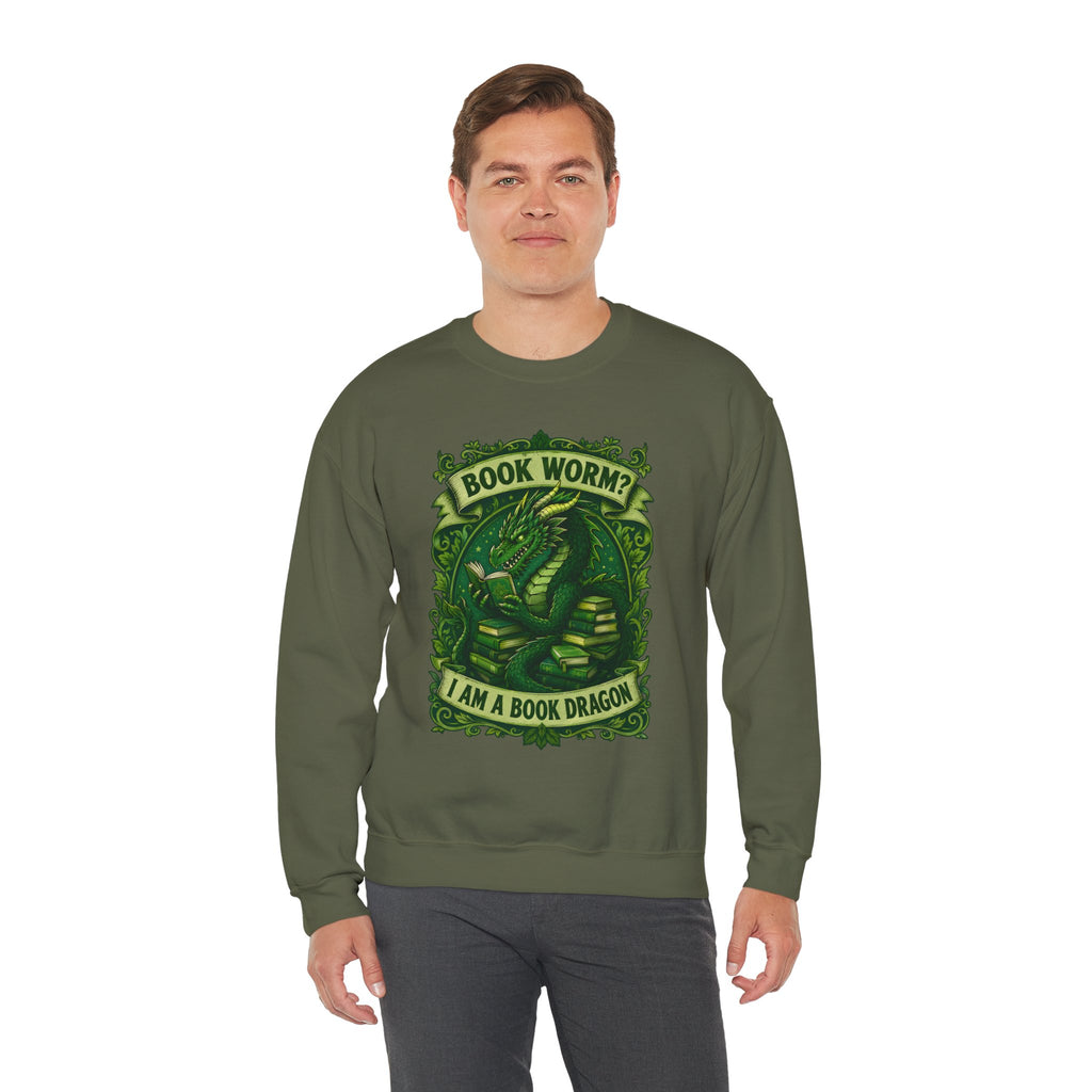 Book Worm? I Am a Book Dragon, Fantasy Reader Sweatshirt