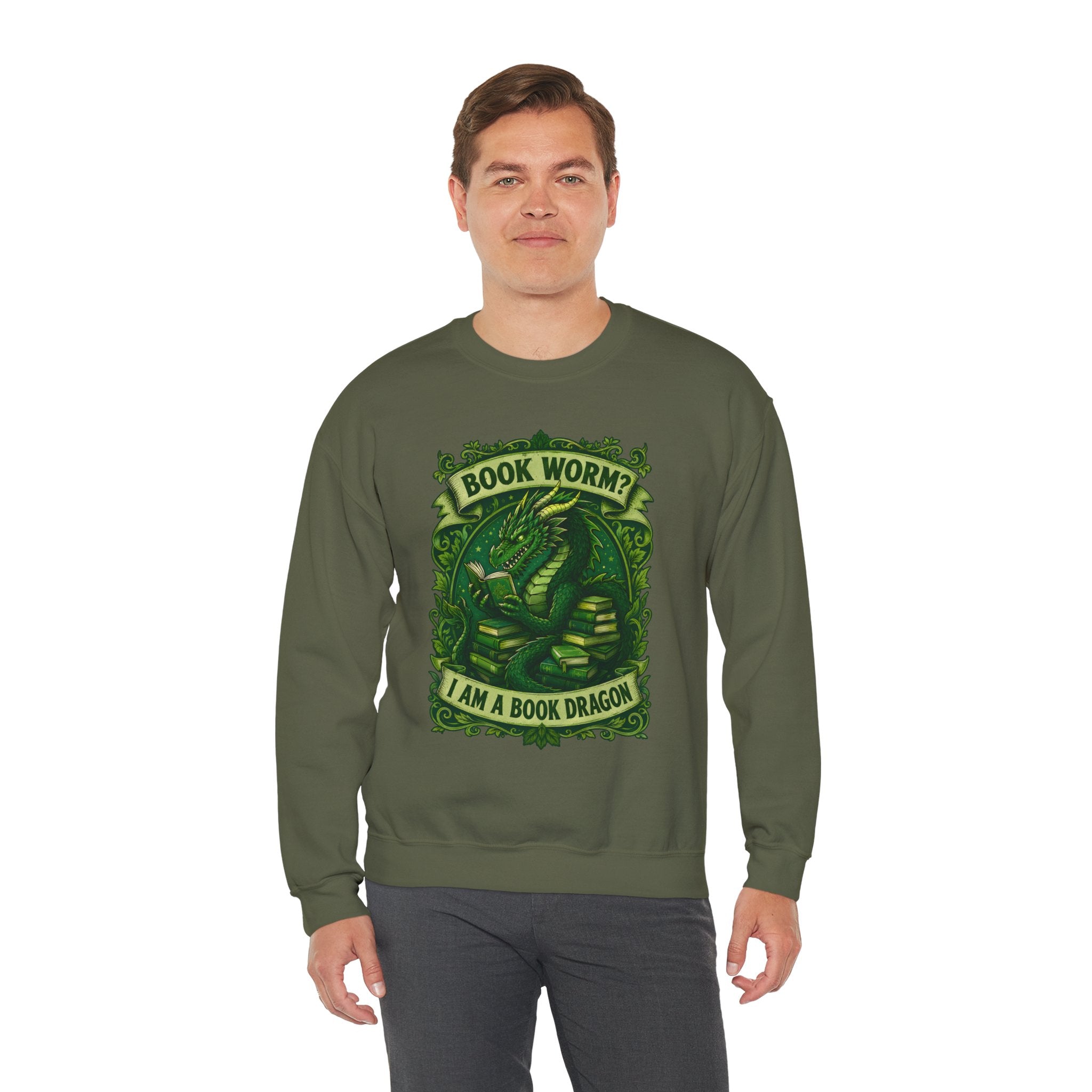 Book Worm? I Am a Book Dragon, Fantasy Reader Sweatshirt
