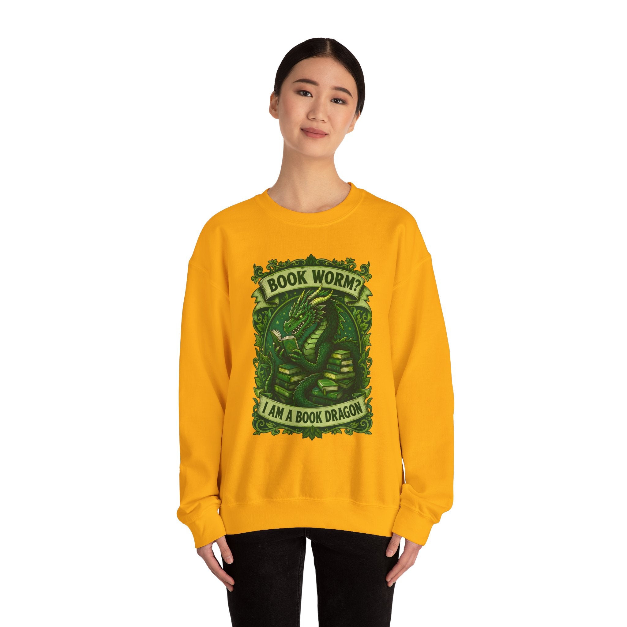 Book Worm? I Am a Book Dragon, Fantasy Reader Sweatshirt