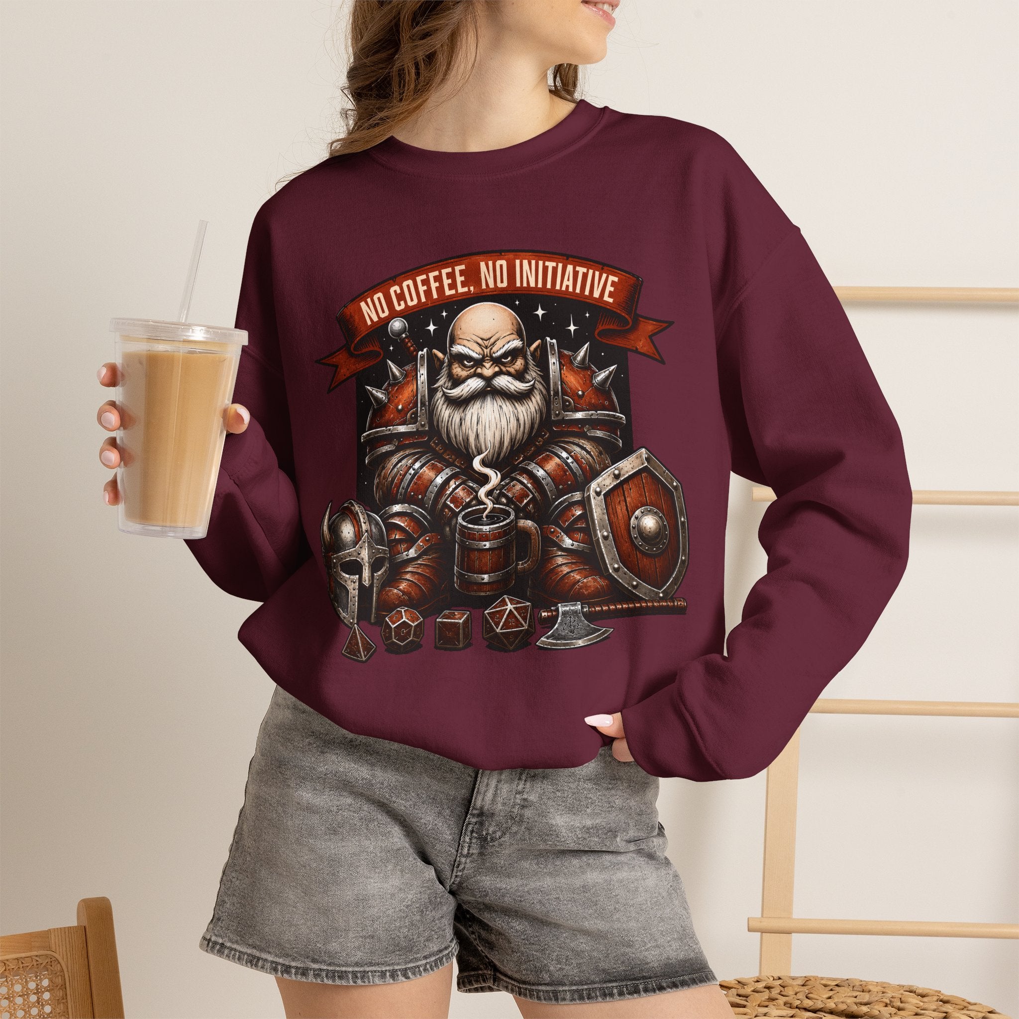 No Coffee, No Initiative | Fantasy RPG Sweatshirt