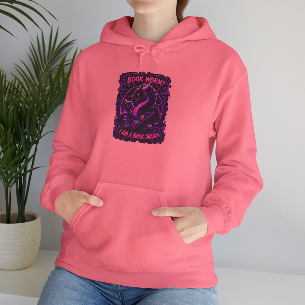 Book Worm? I Am a Book Dragon, Fantasy Reader Hoodie