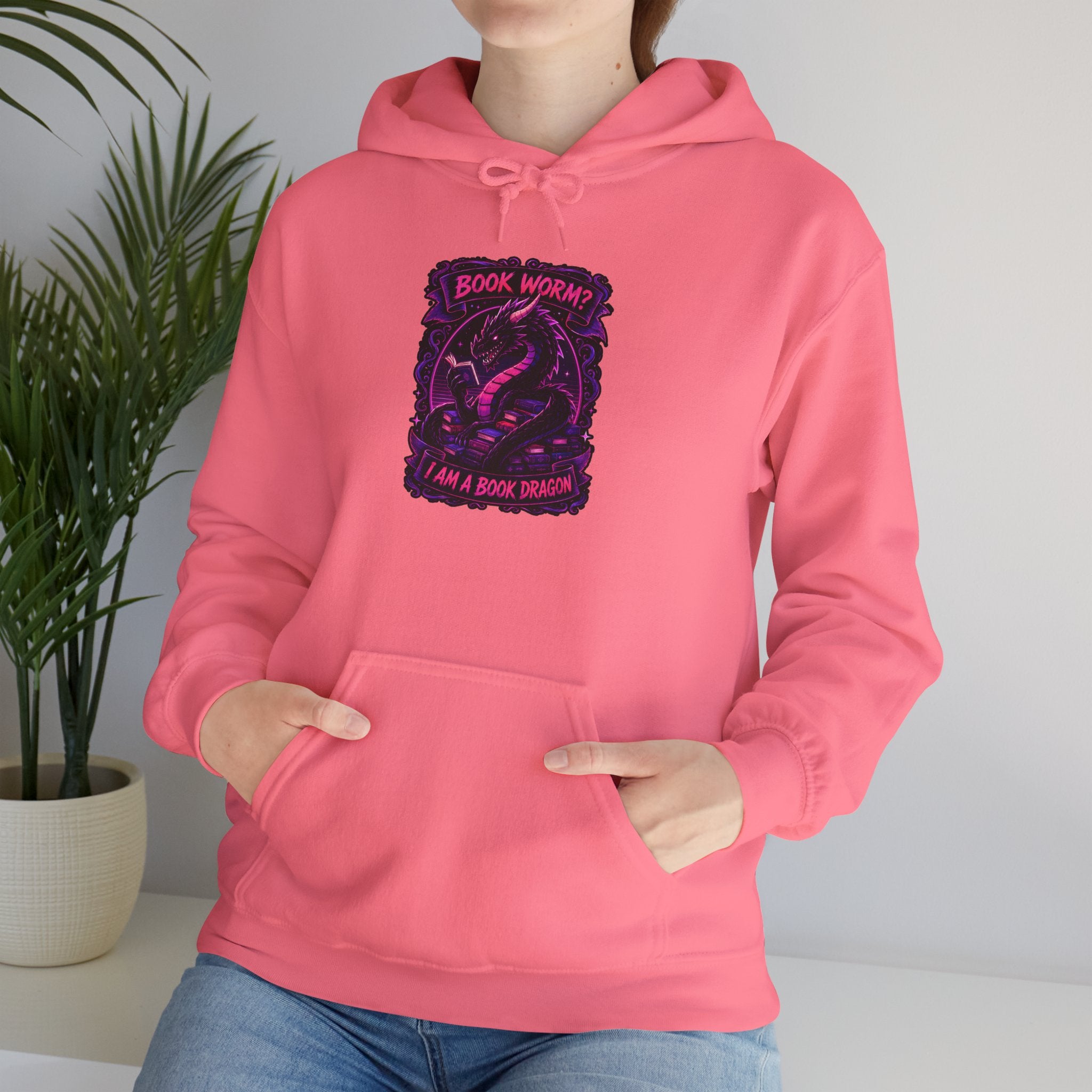 Book Worm? I Am a Book Dragon, Fantasy Reader Hoodie
