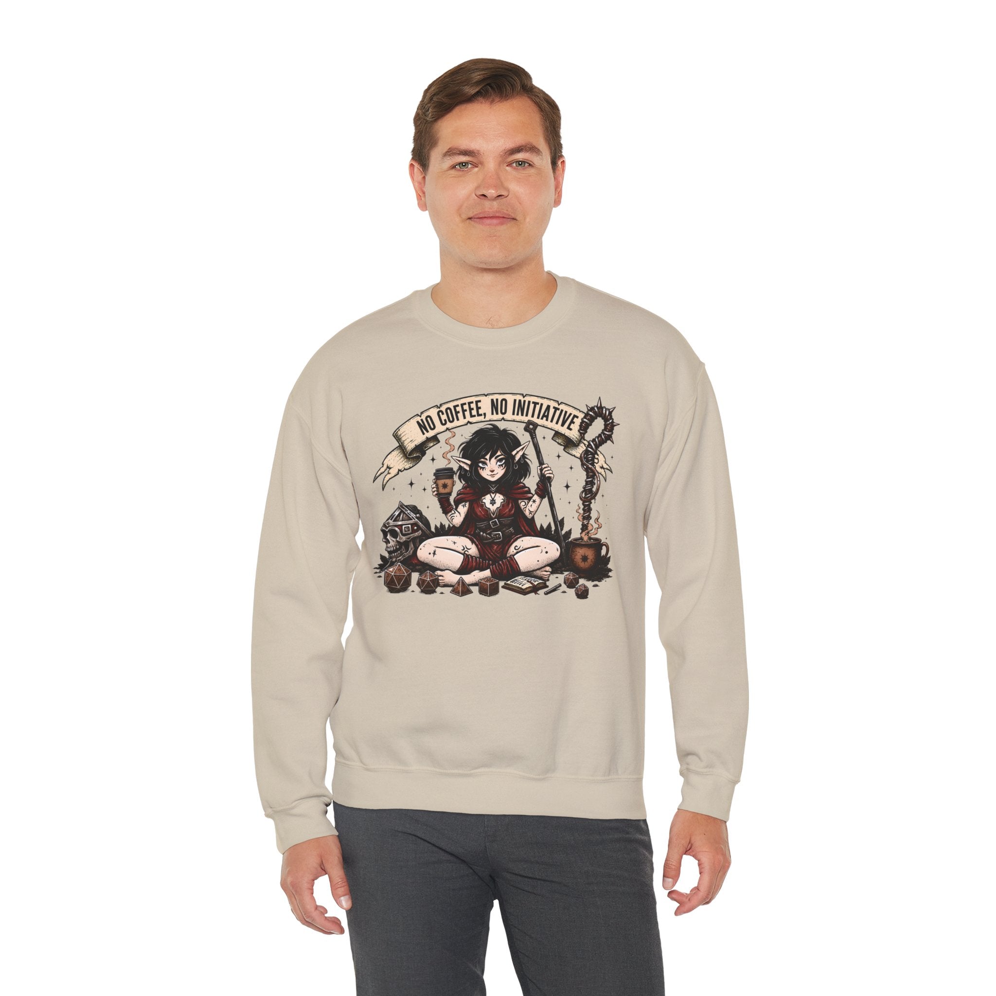 No Coffee, No Initiative | Fantasy RPG Sweatshirt