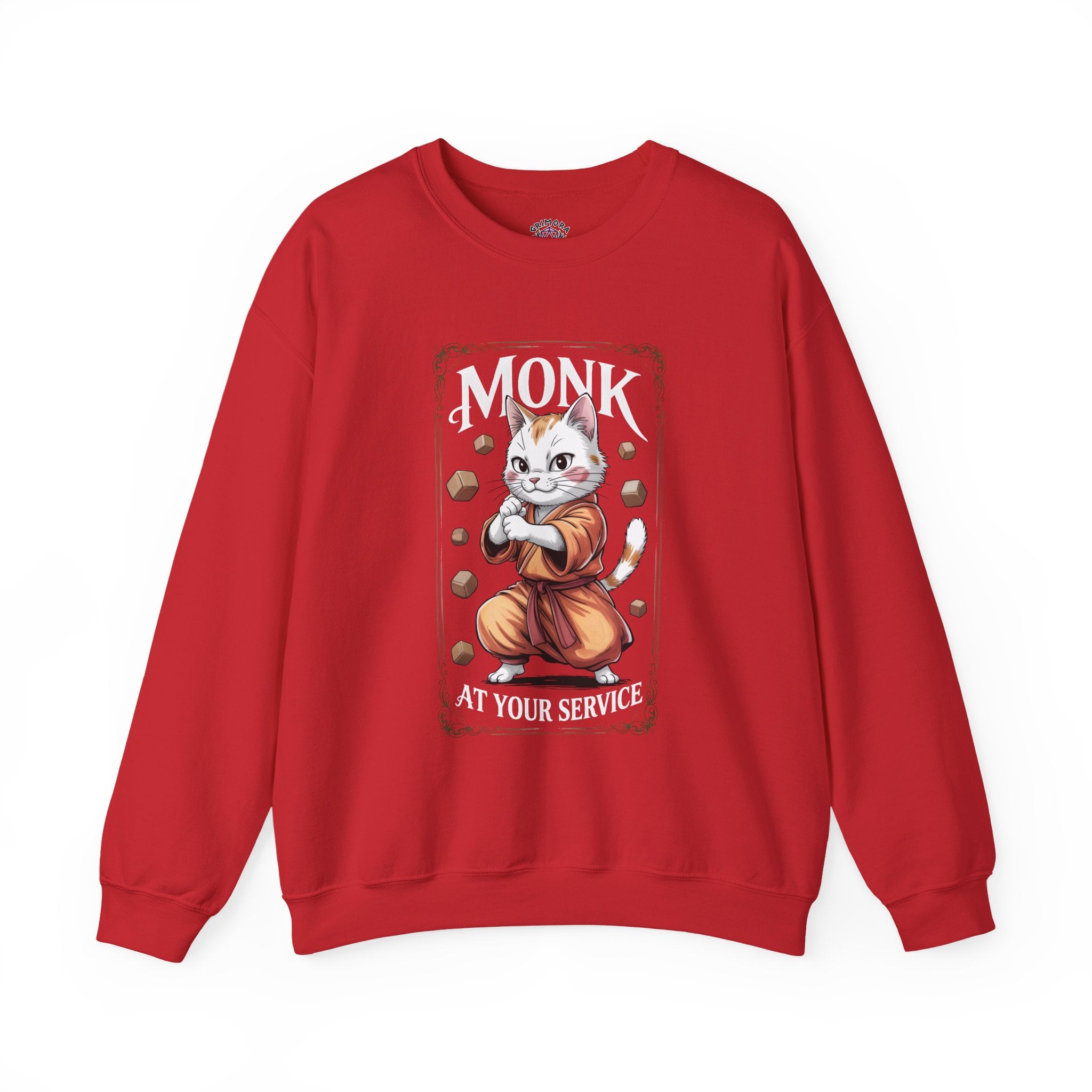Monk Cat at Your Service D&D Sweatshirt | Cat Lover RPG Gift