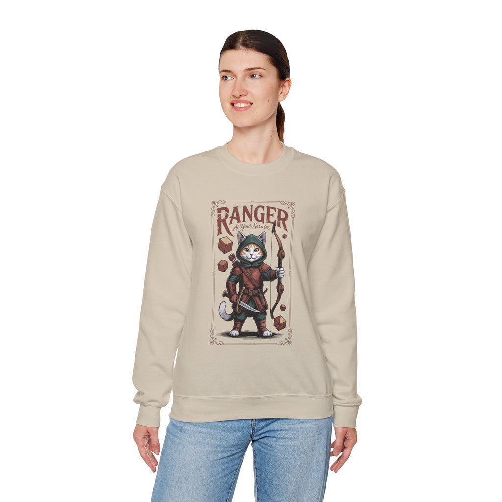 Ranger Cat at Your Serivece D&D Sweatshirt | Cat Lover RPG Gift
