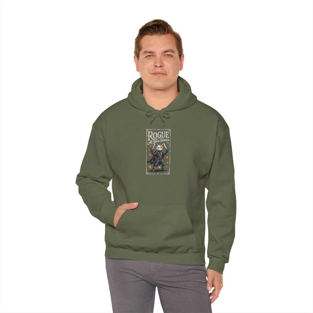 Rogue Cat at Your Serivece D&D Hoodie | Cat Lover RPG Gift