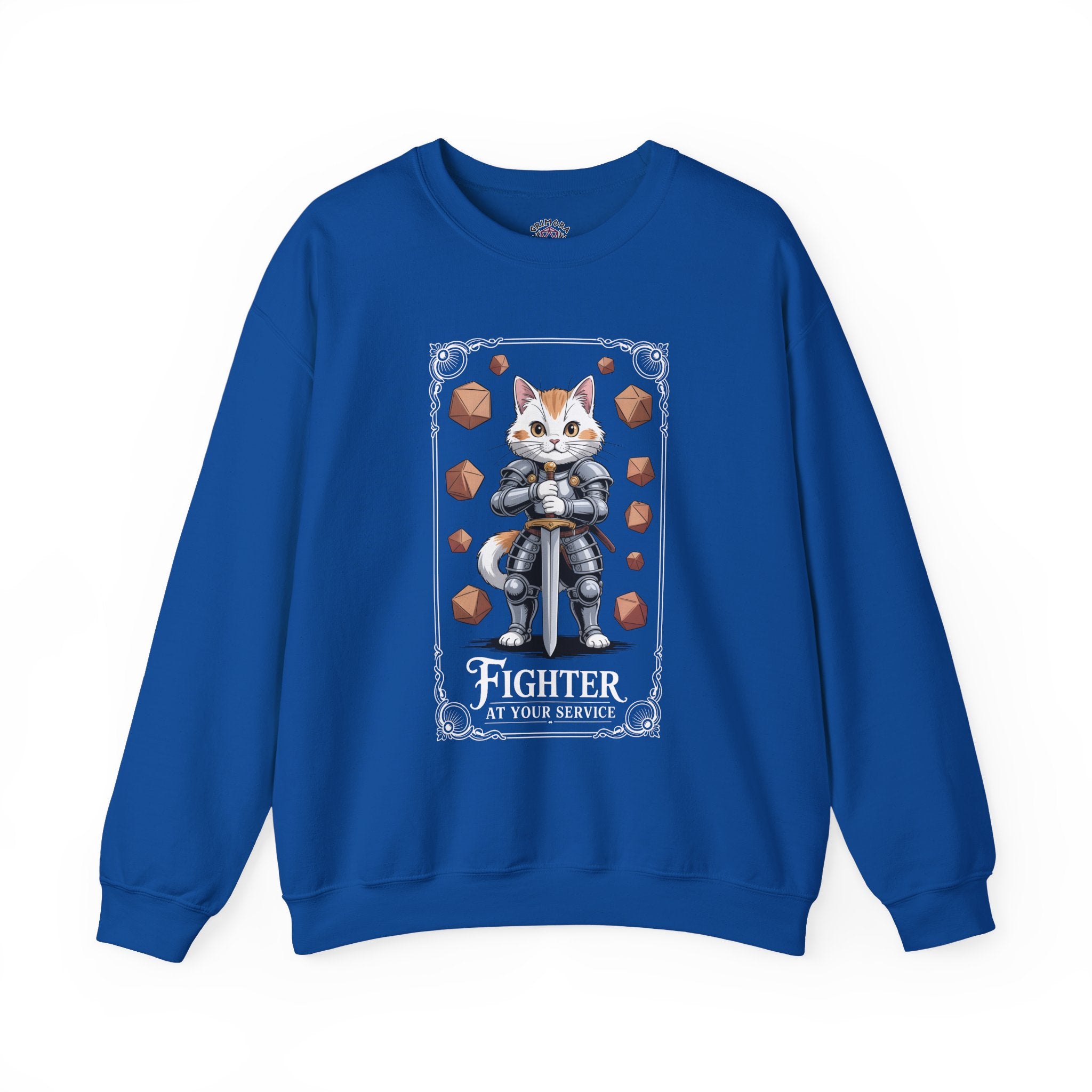 Fighter Cat at Your Service D&D Sweatshirt | Cat Lover RPG Gift