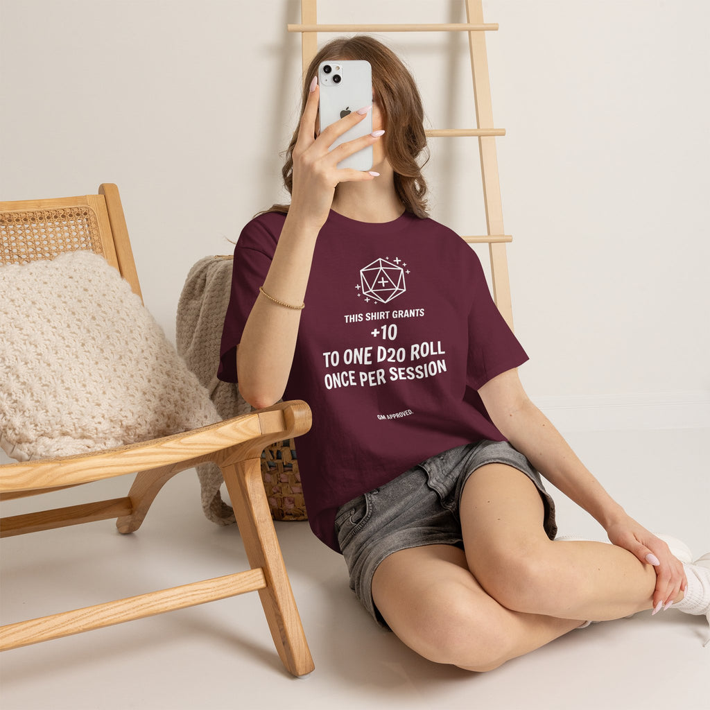 Dice roll plus modifier T-shirt | D20 RPG Personalizable T-shirt