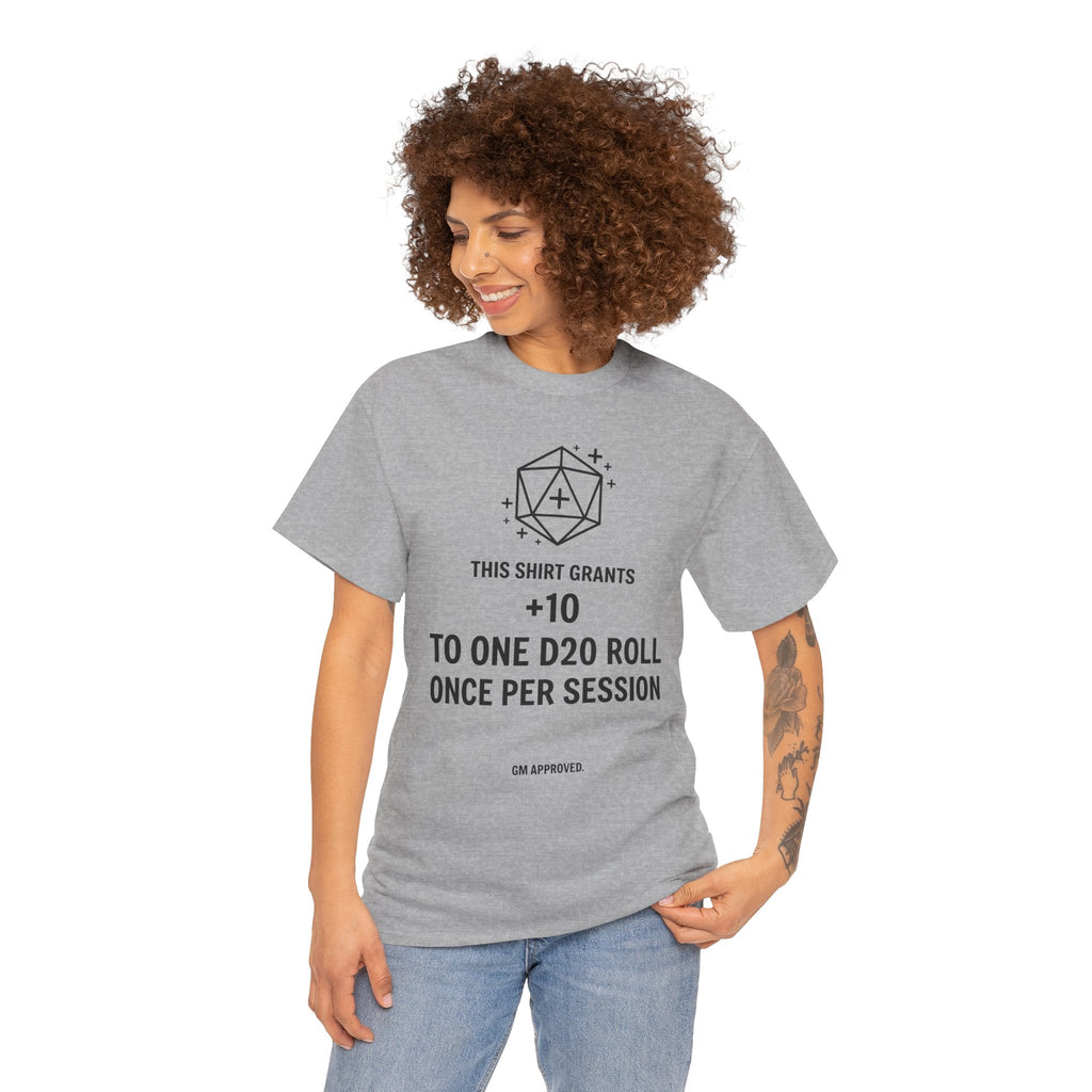 Dice roll plus modifier T-shirt | D20 RPG Personalizable T-shirt