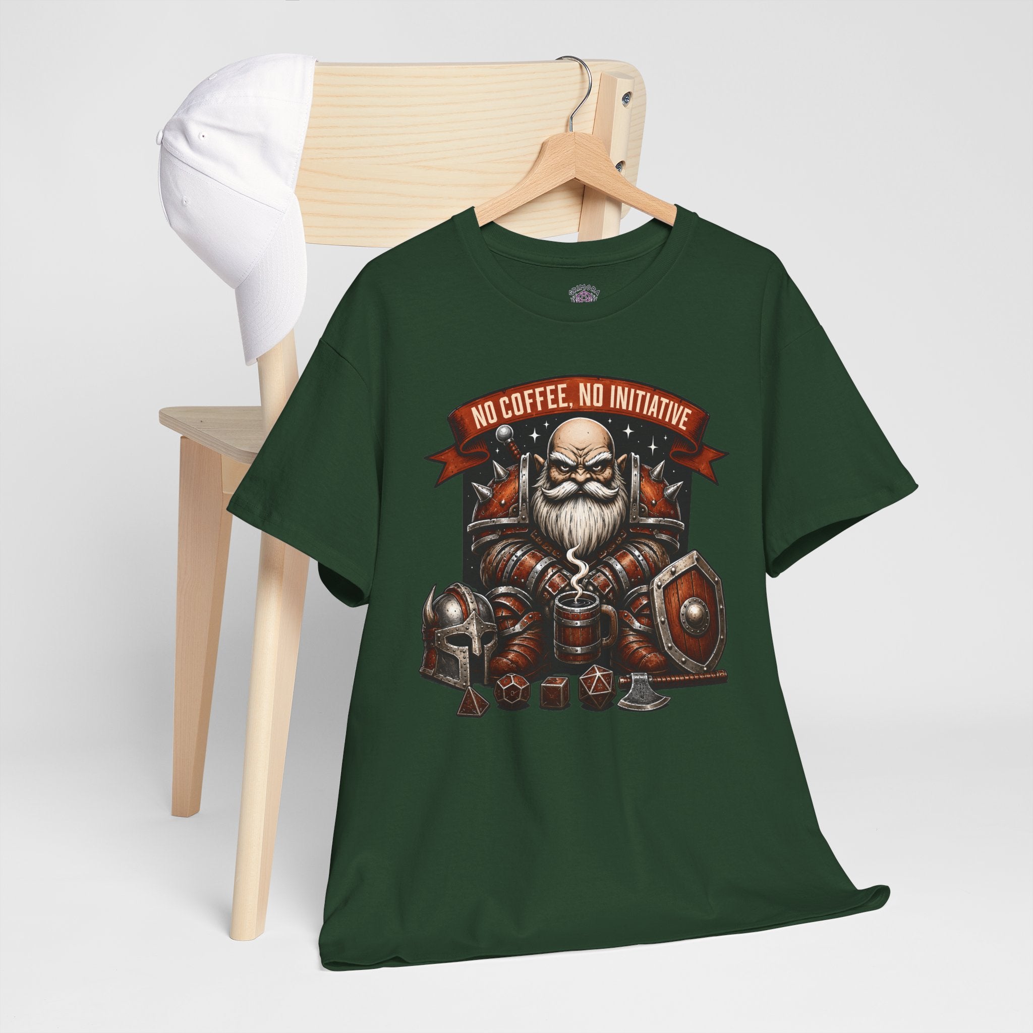 No Coffee, No Initiative | Fantasy RPG T-shirt