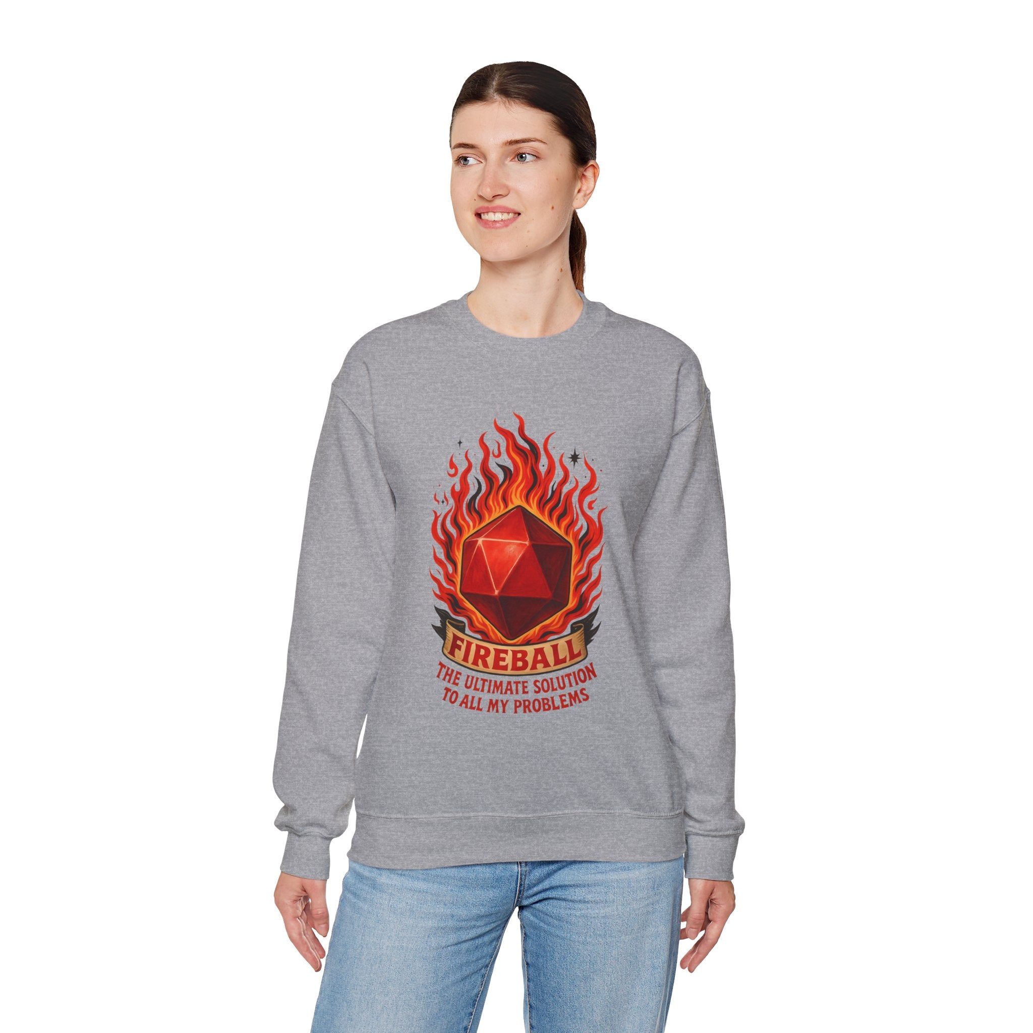 Fireball – The Ultimate Solution to All My Problems| Funny RPG Sweatshirt