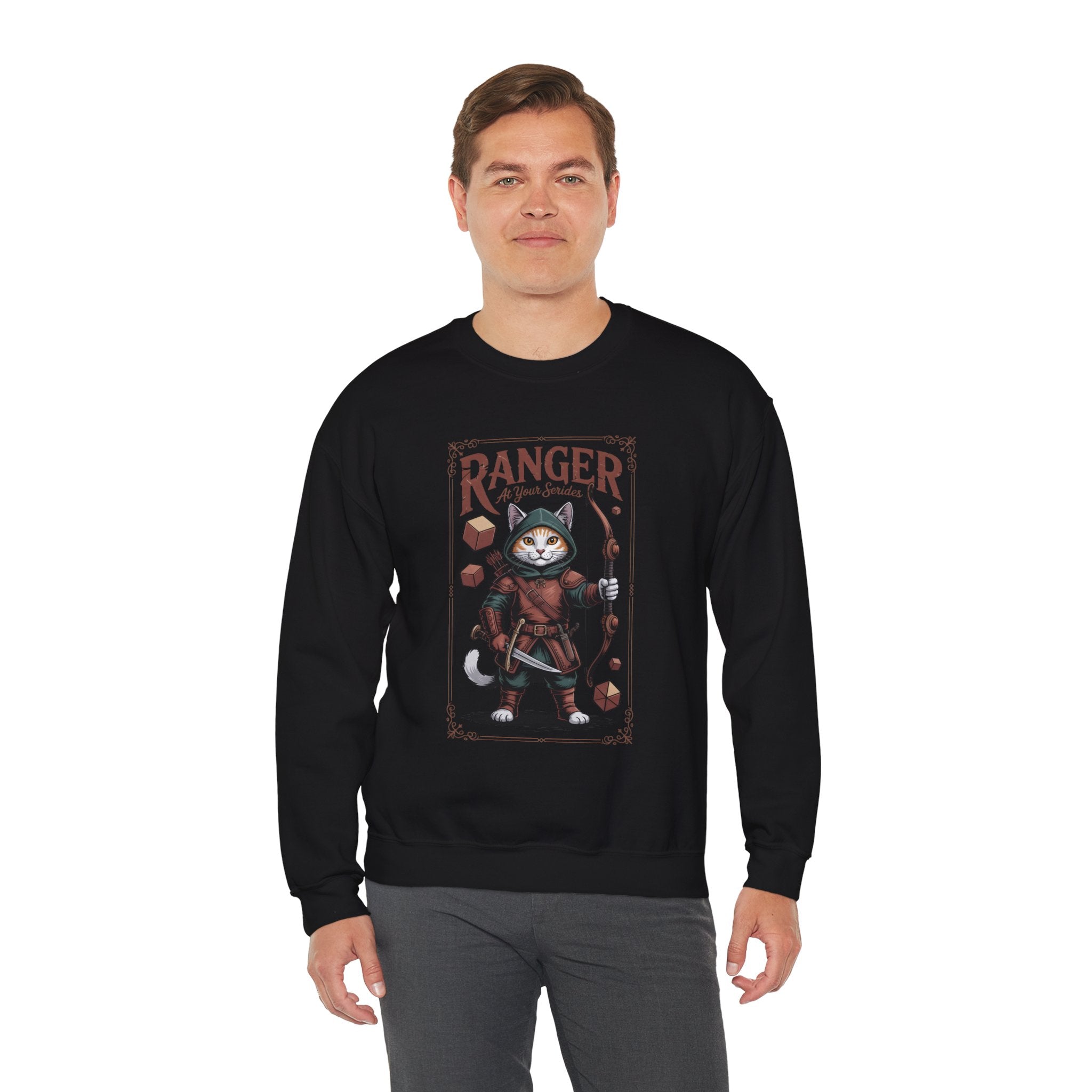 Ranger Cat at Your Serivece D&D Sweatshirt | Cat Lover RPG Gift