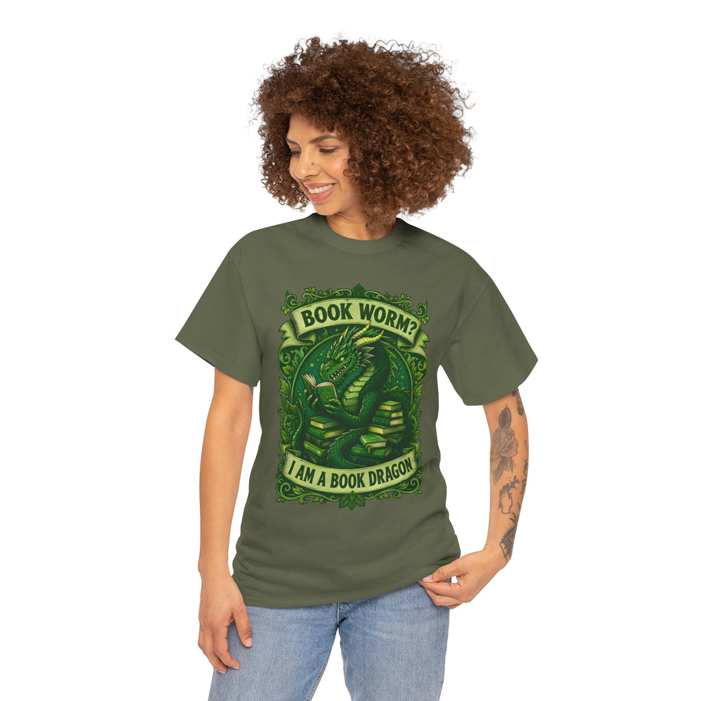 Book Worm? I Am a Book Dragon, Fantasy Reader T-shirt