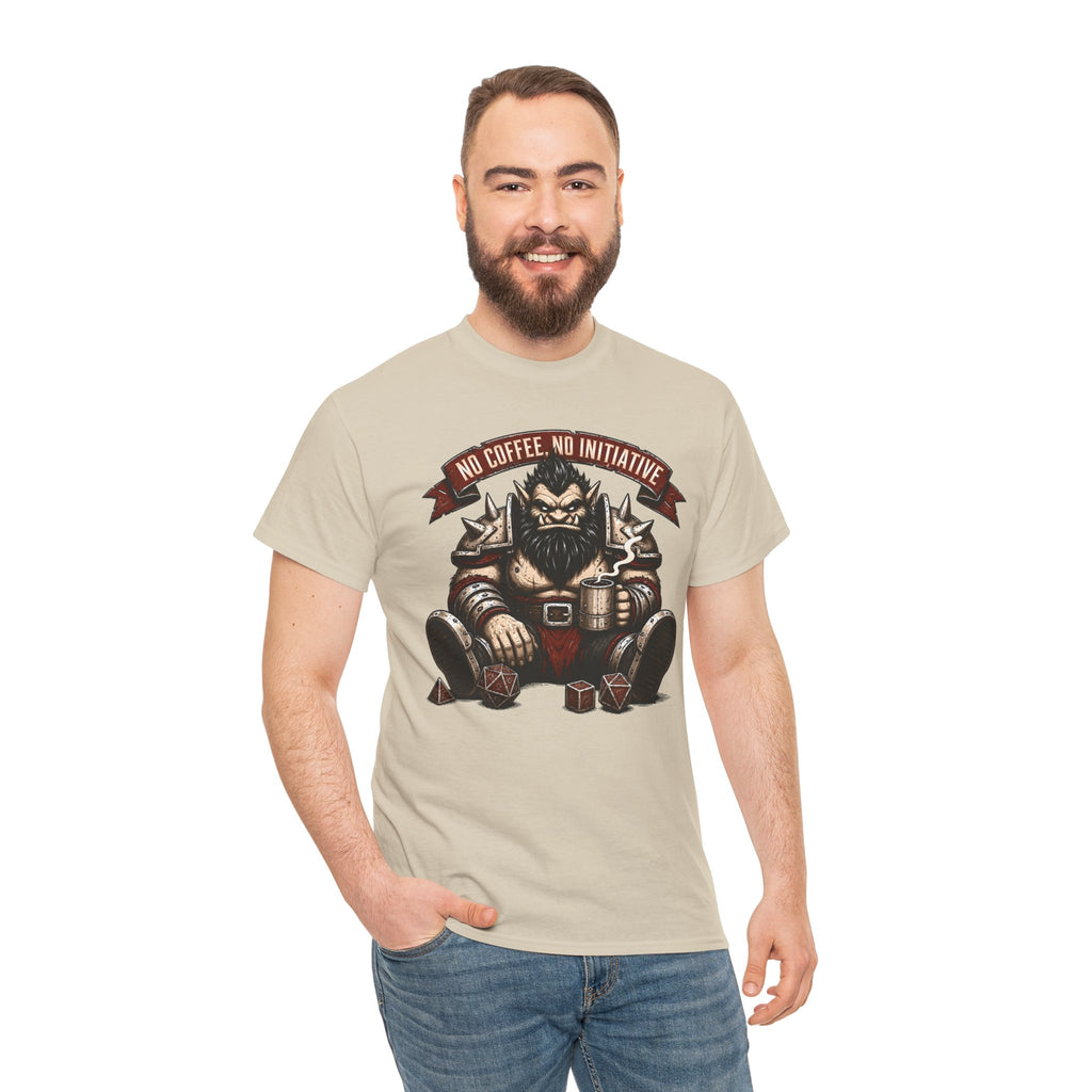 No Coffee, No Initiative | Fantasy RPG T-shirt