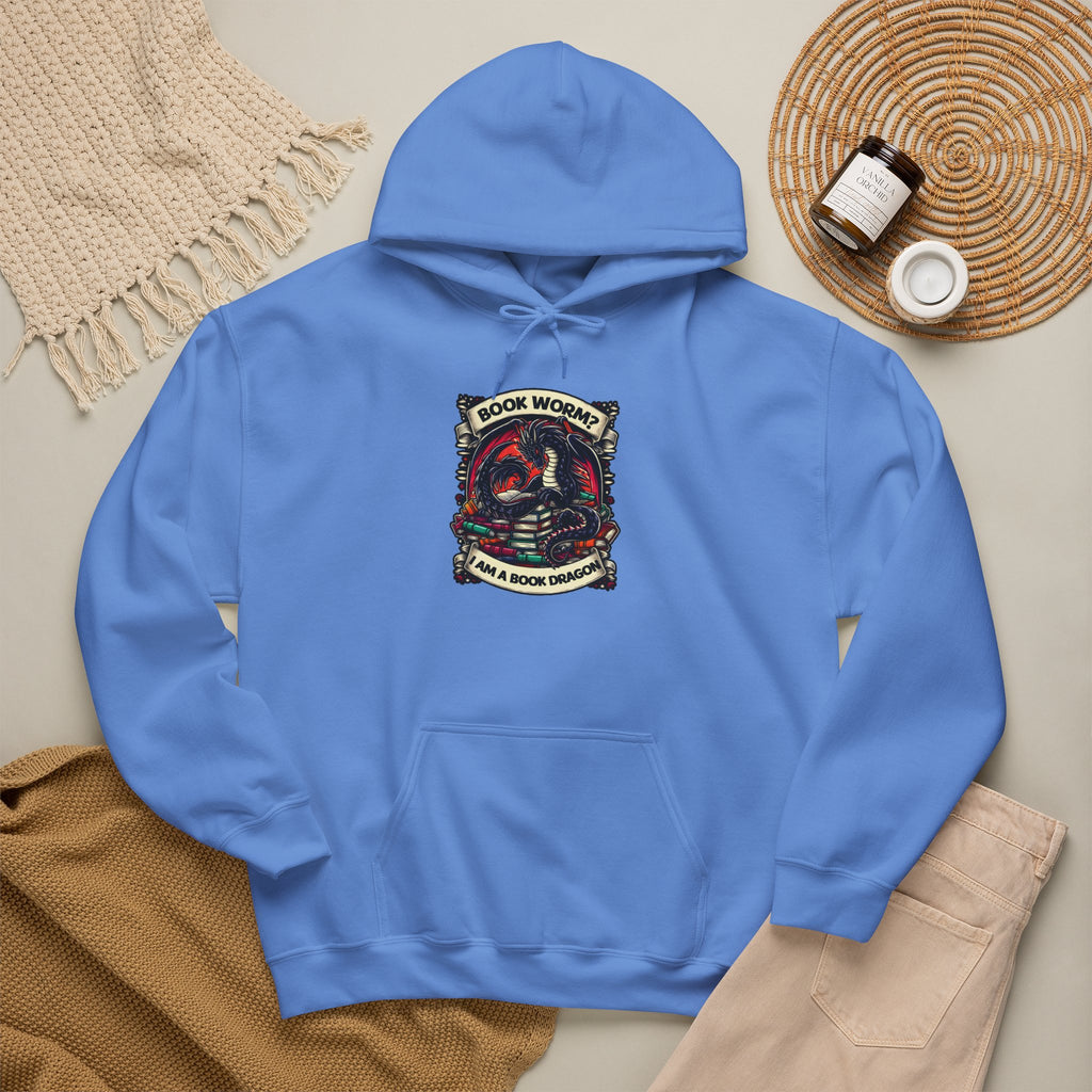 Book Worm? I Am a Book Dragon, Fantasy Reader Hoodie