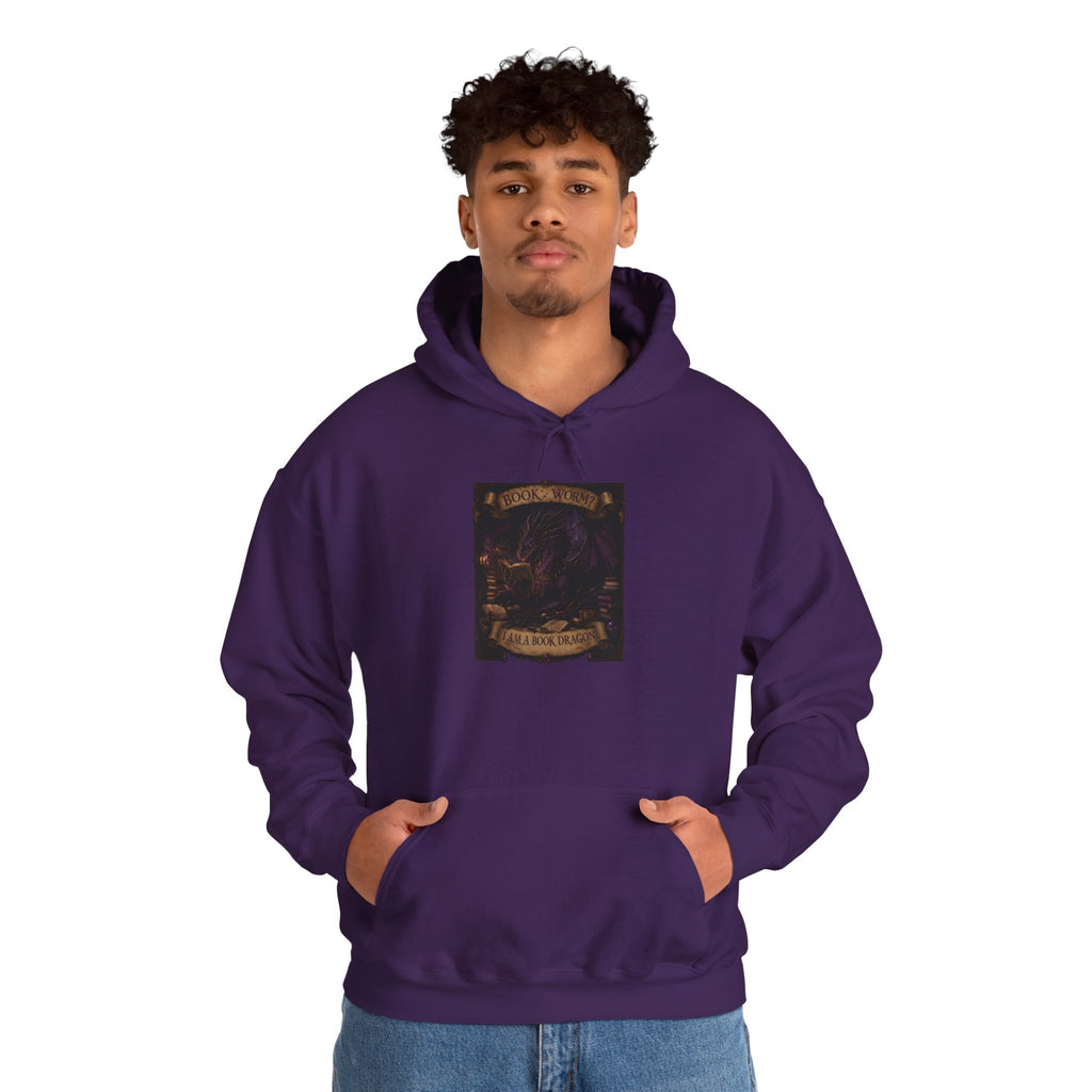 Book Worm? I Am a Book Dragon, Fantasy Reader Hoodie