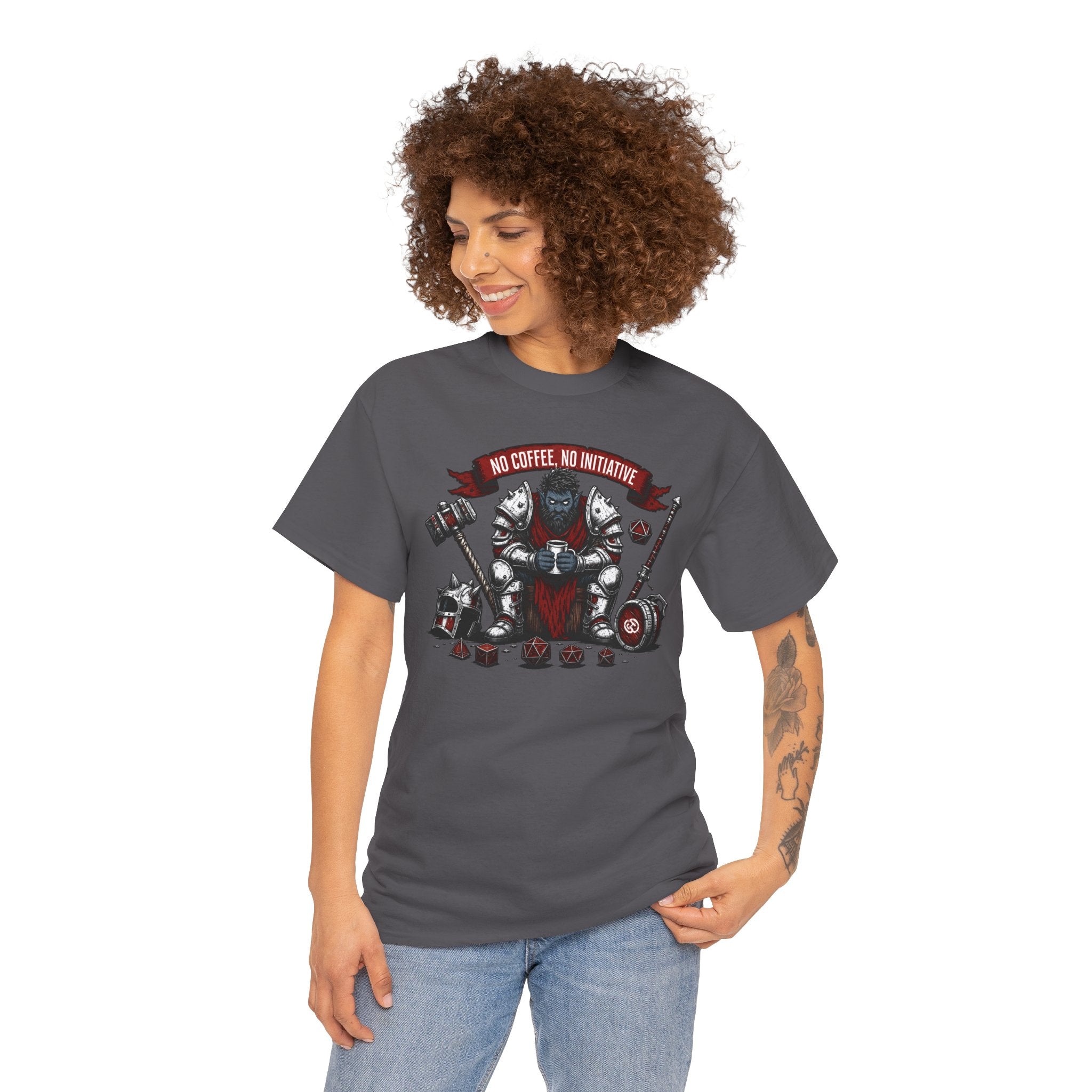 No Coffee, No Initiative | Fantasy RPG T-shirt