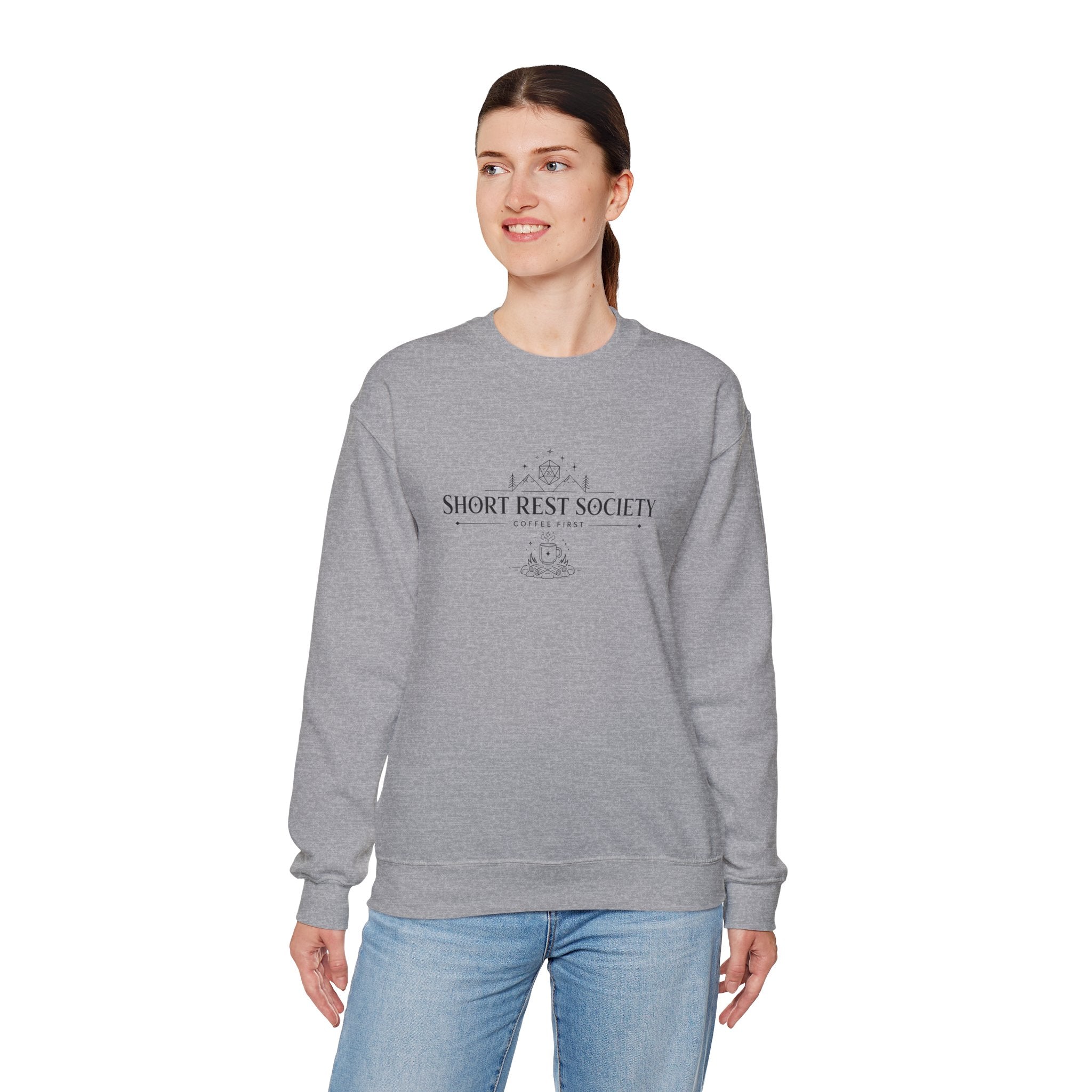 Short Rest Society – Coffee First | Tabletop RPG Sweatshirt