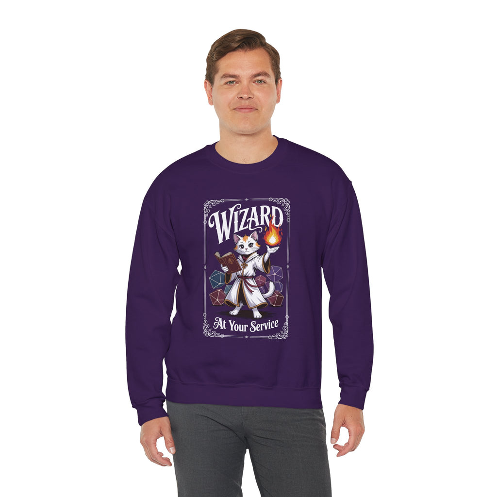 Wizard Cat at Your Serivece D&D Sweatshirt | Cat Lover RPG Gift