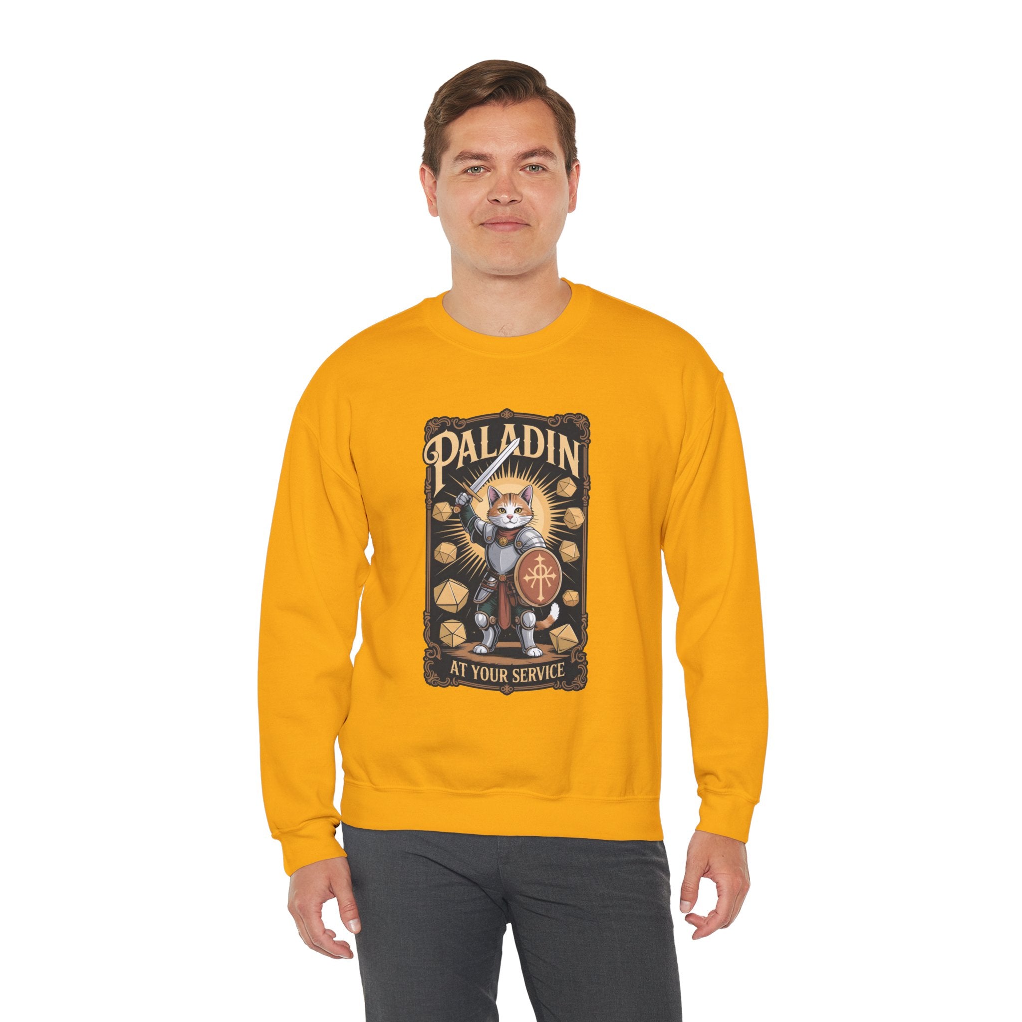 Paladin Cat at Your Service D&D Sweatshirt | Cat Lover RPG Gift