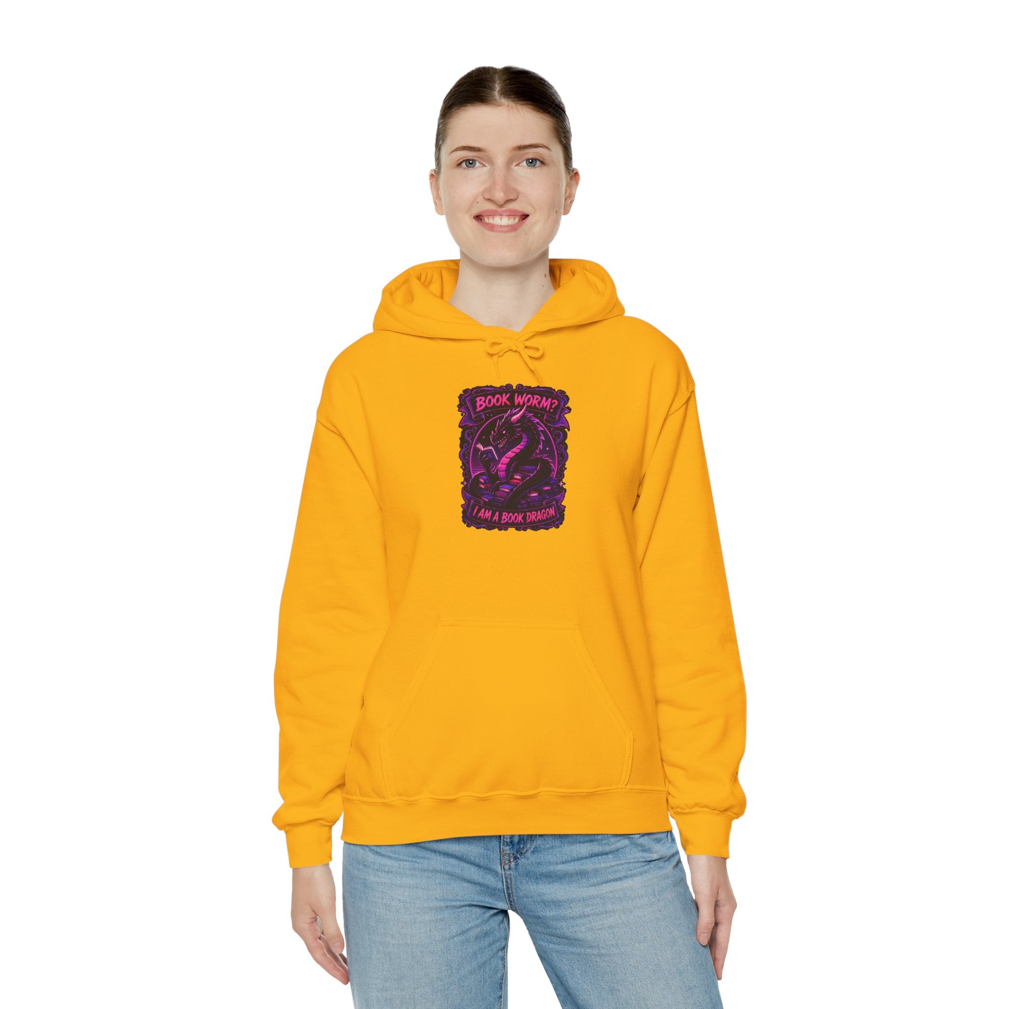 Book Worm? I Am a Book Dragon, Fantasy Reader Hoodie