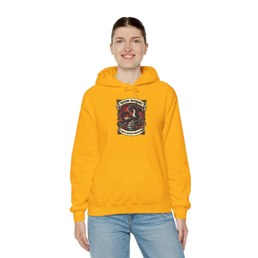 Book Worm? I Am a Book Dragon, Fantasy Reader Hoodie