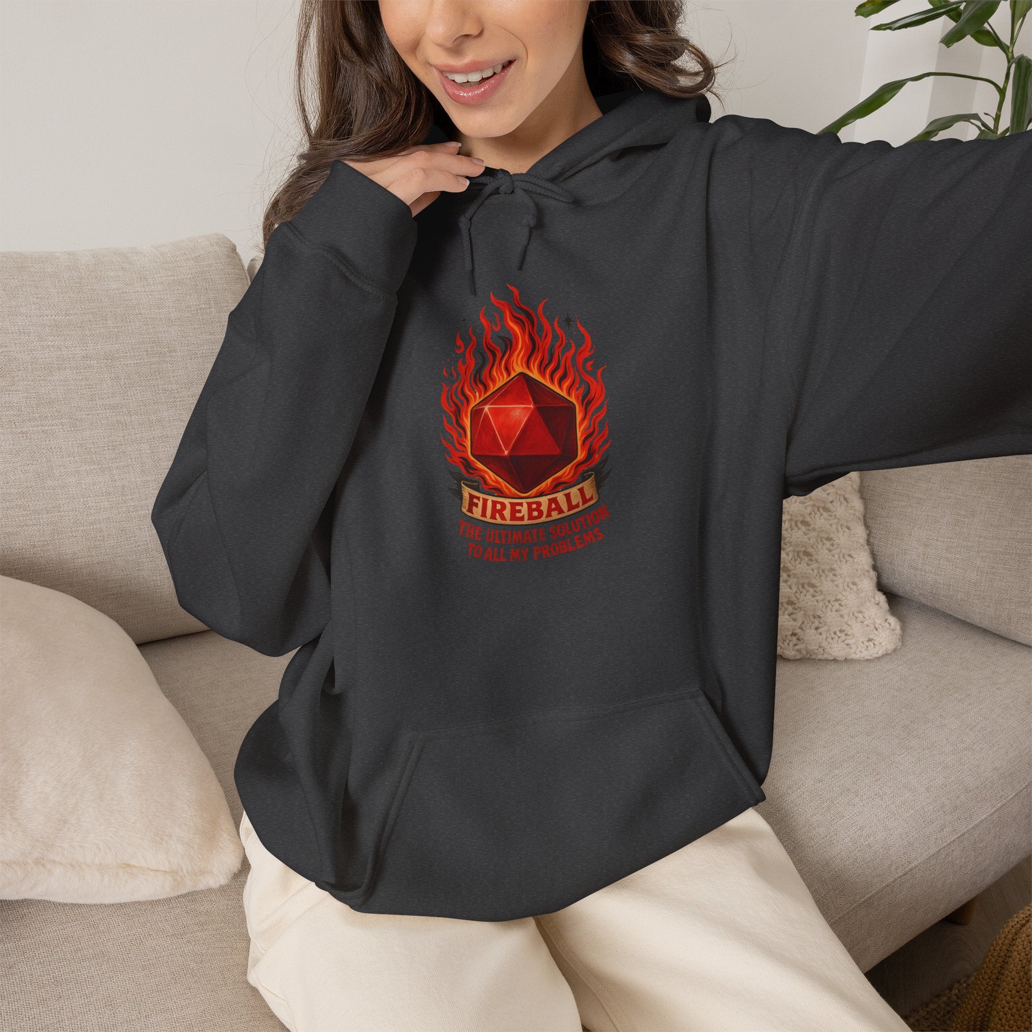 Fireball – The Ultimate Solution to All My Problems| Funny RPG Hoodie