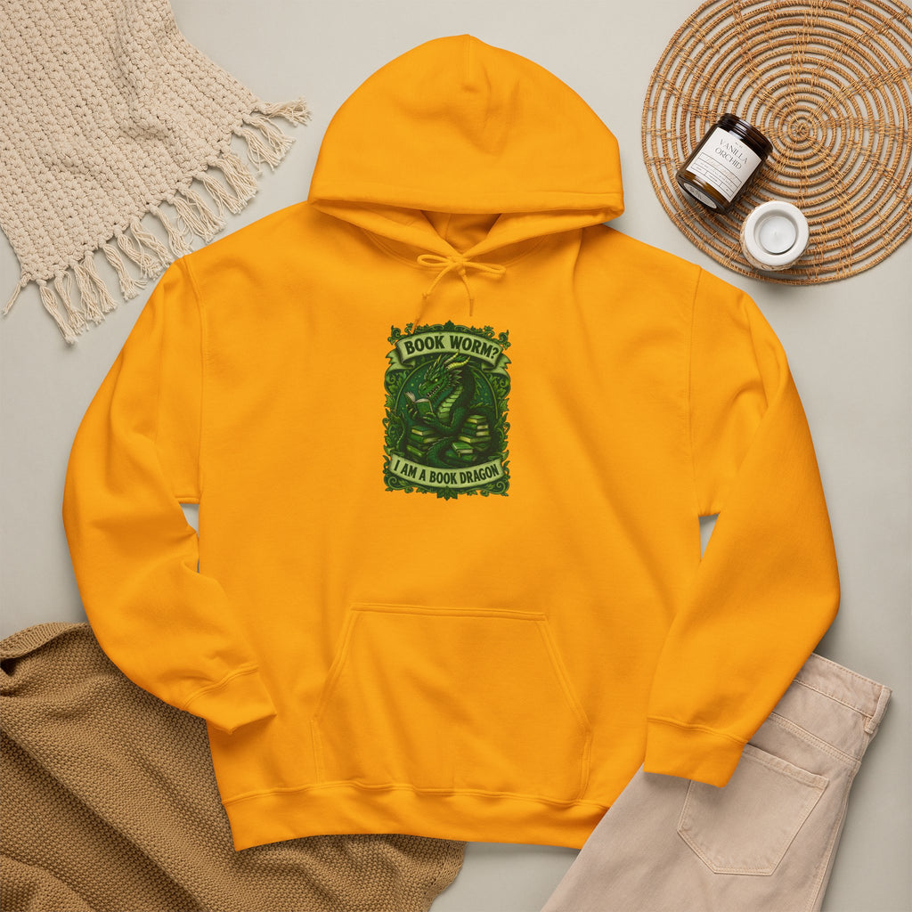 Book Worm? I Am a Book Dragon, Fantasy Reader Hoodie