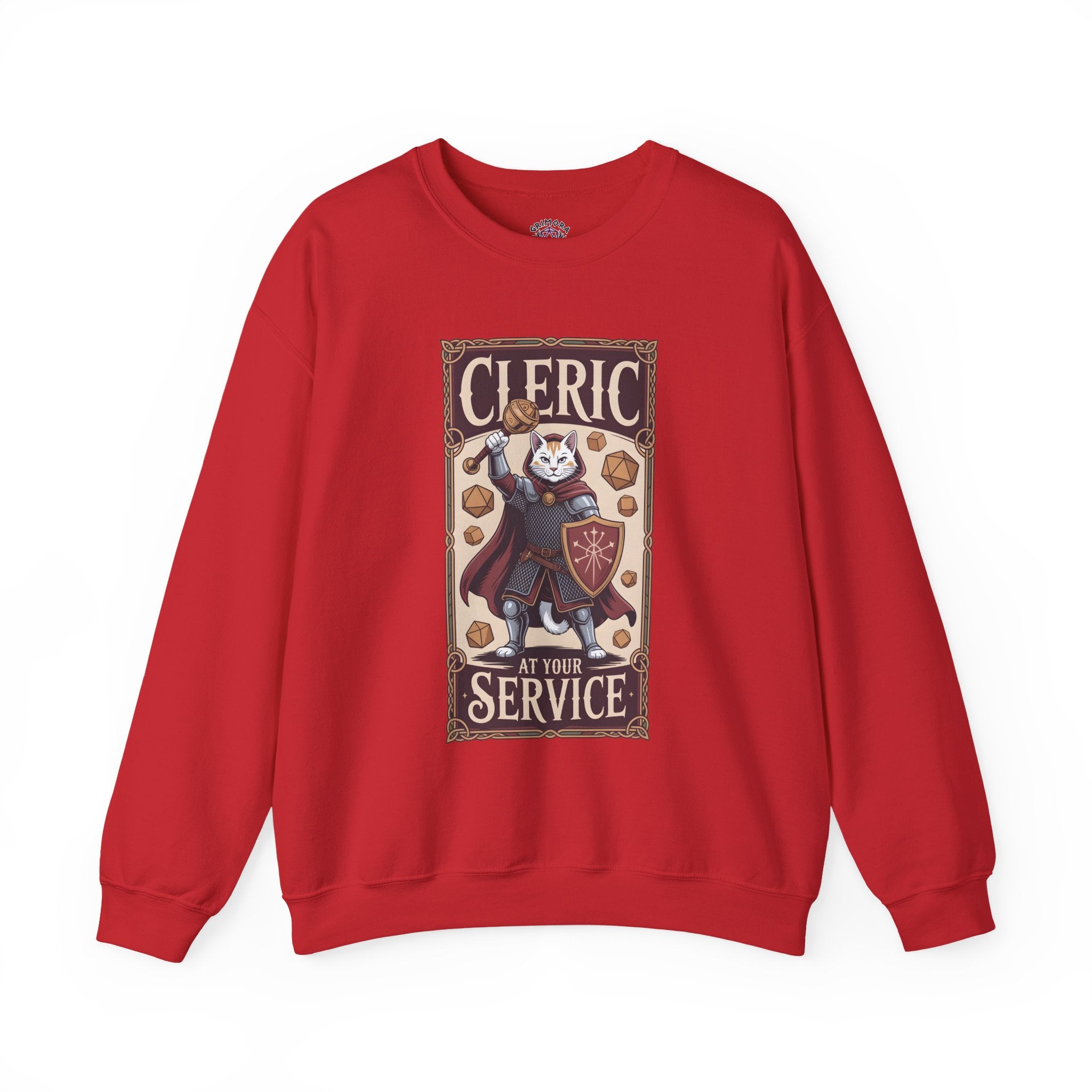 Cleric Cat at Your Service D&D Sweatshirt | Cat Lover RPG Gift