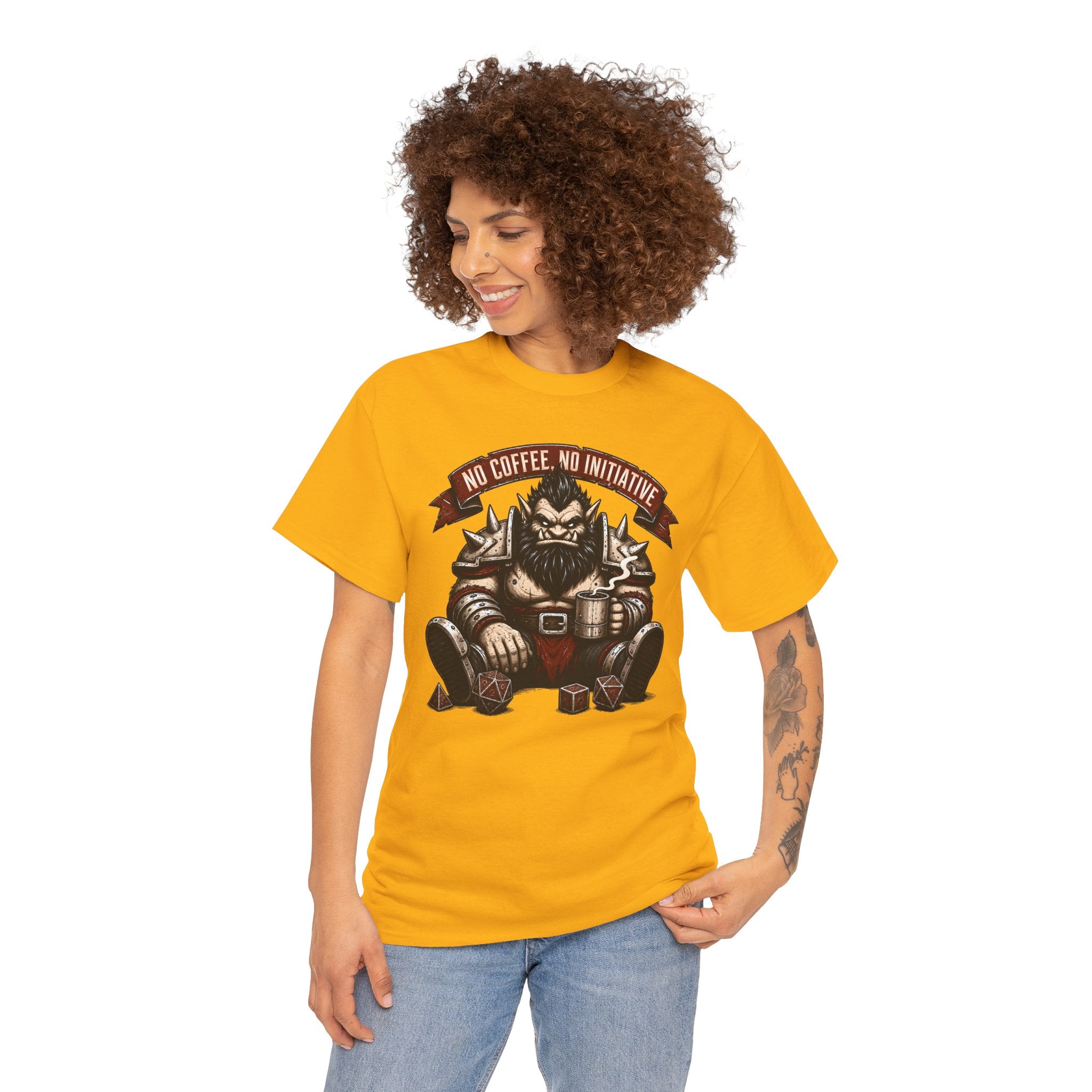 No Coffee, No Initiative | Fantasy RPG T-shirt