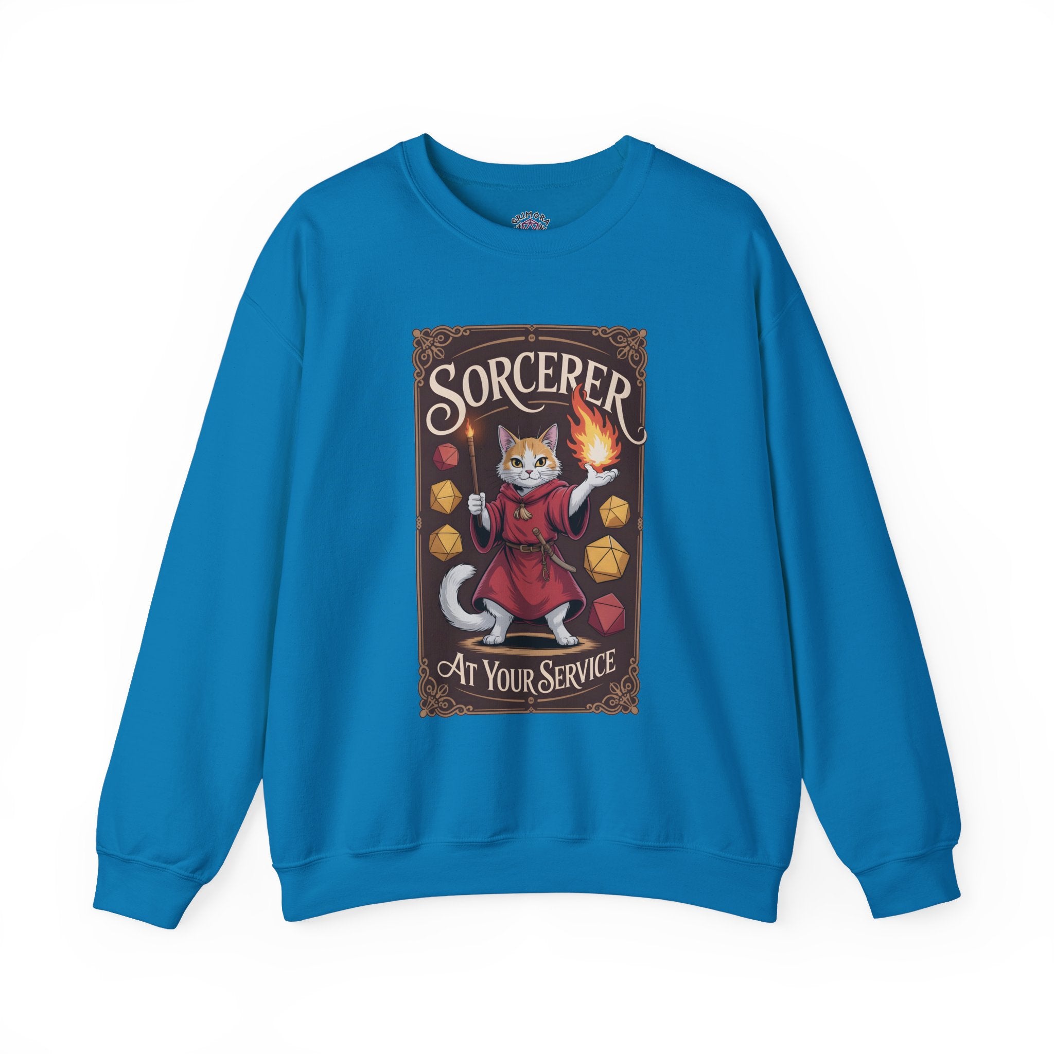 Sorcerer Cat at Your Service D&D Sweatshirt | Cat Lover RPG Gift