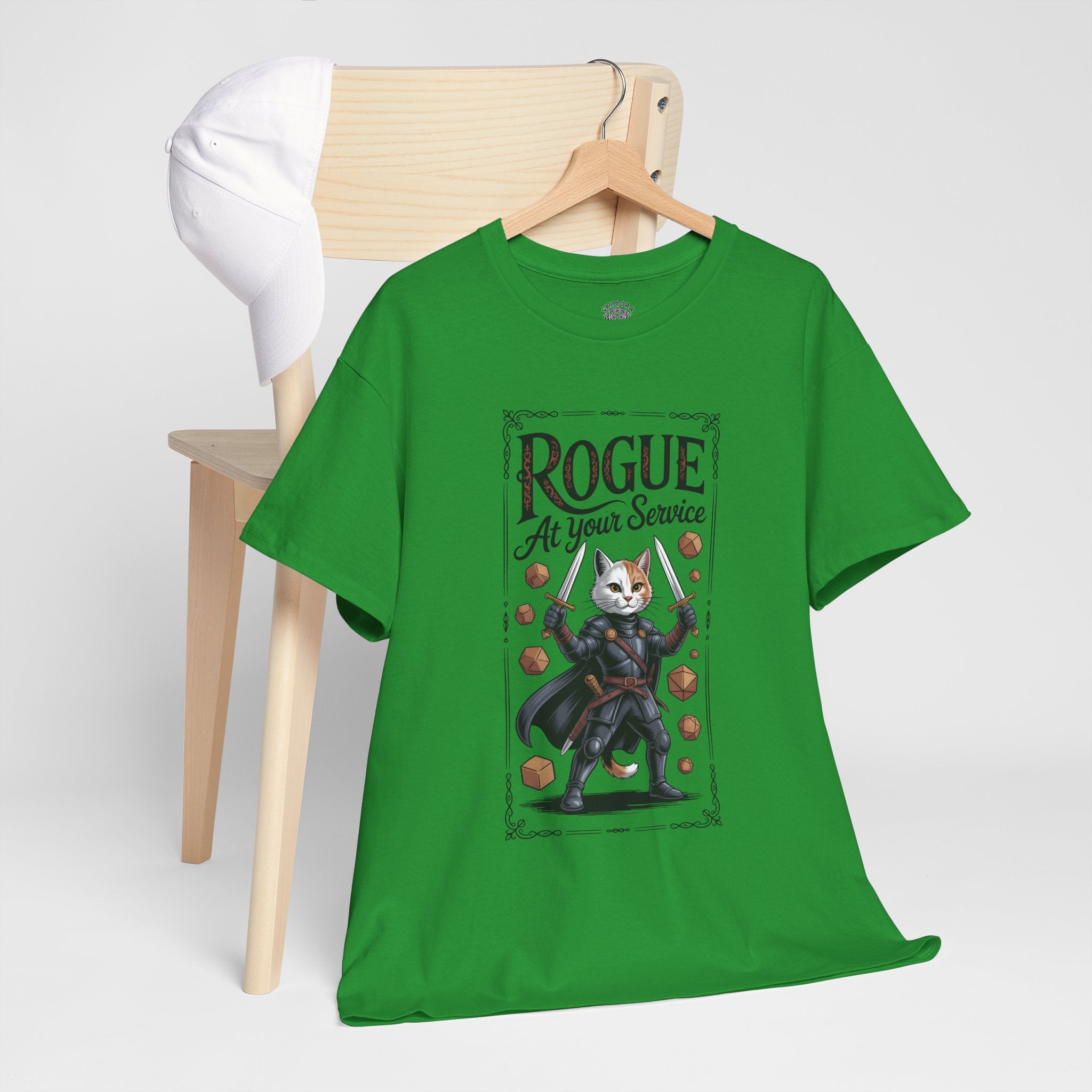 Rogue Cat at Your Serivece D&D T-shirt | Cat Lover RPG Gift