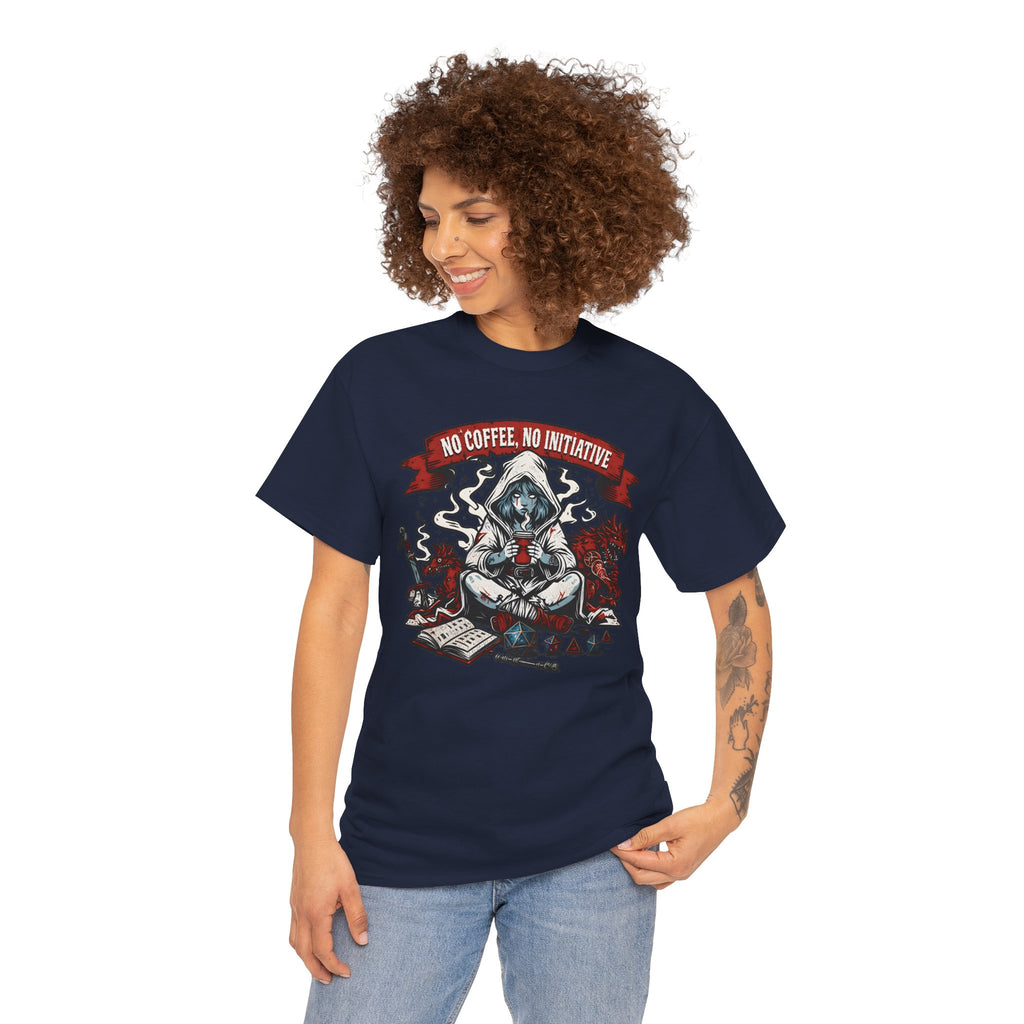 No Coffee, No Initiative | Fantasy RPG T-shirt