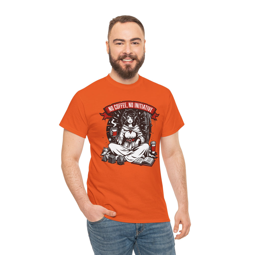 No Coffee, No Initiative | Fantasy RPG T-shirt