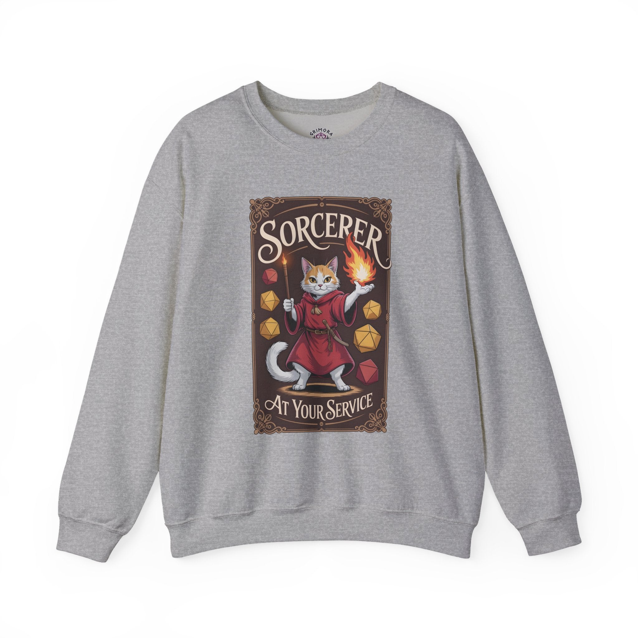 Sorcerer Cat at Your Service D&D Sweatshirt | Cat Lover RPG Gift