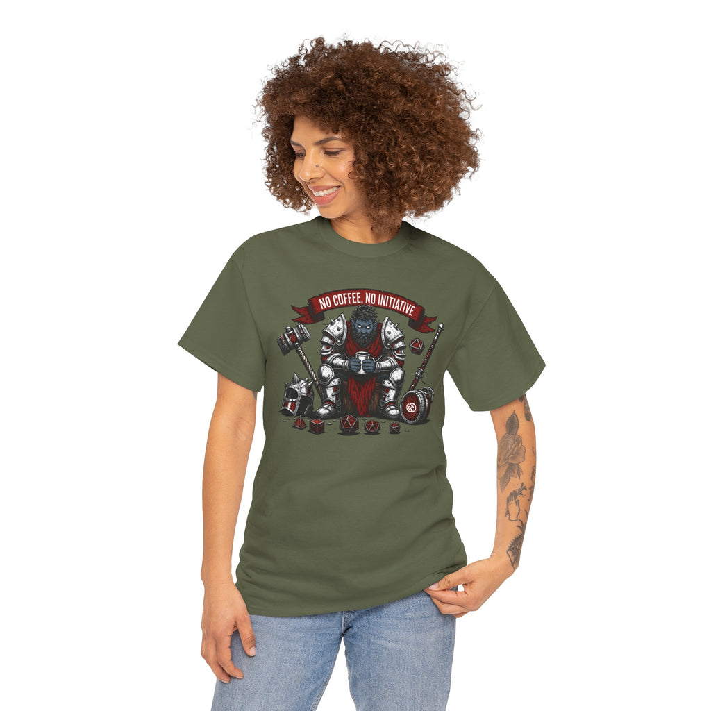 No Coffee, No Initiative | Fantasy RPG T-shirt