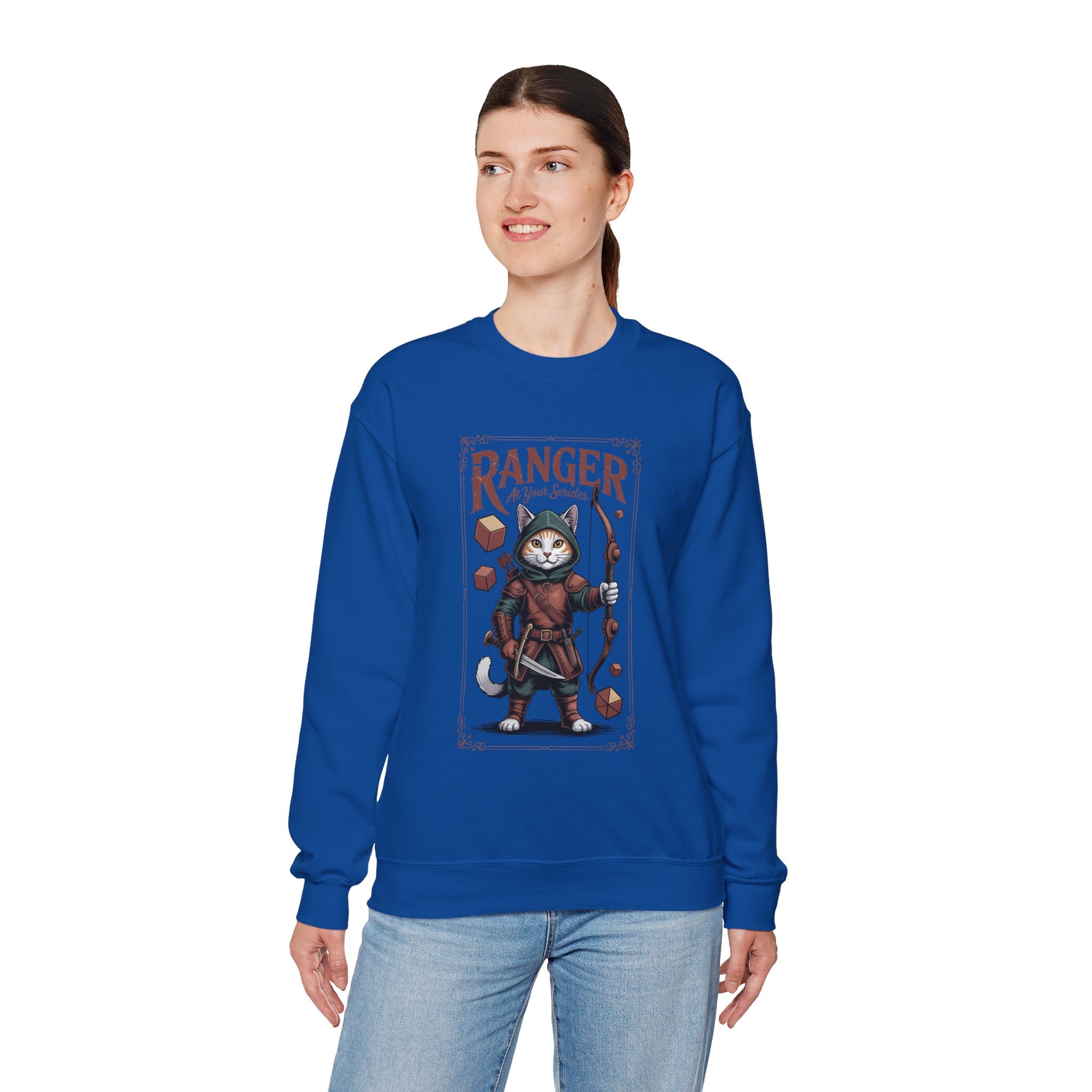 Ranger Cat at Your Serivece D&D Sweatshirt | Cat Lover RPG Gift