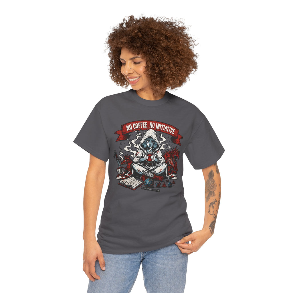No Coffee, No Initiative | Fantasy RPG T-shirt