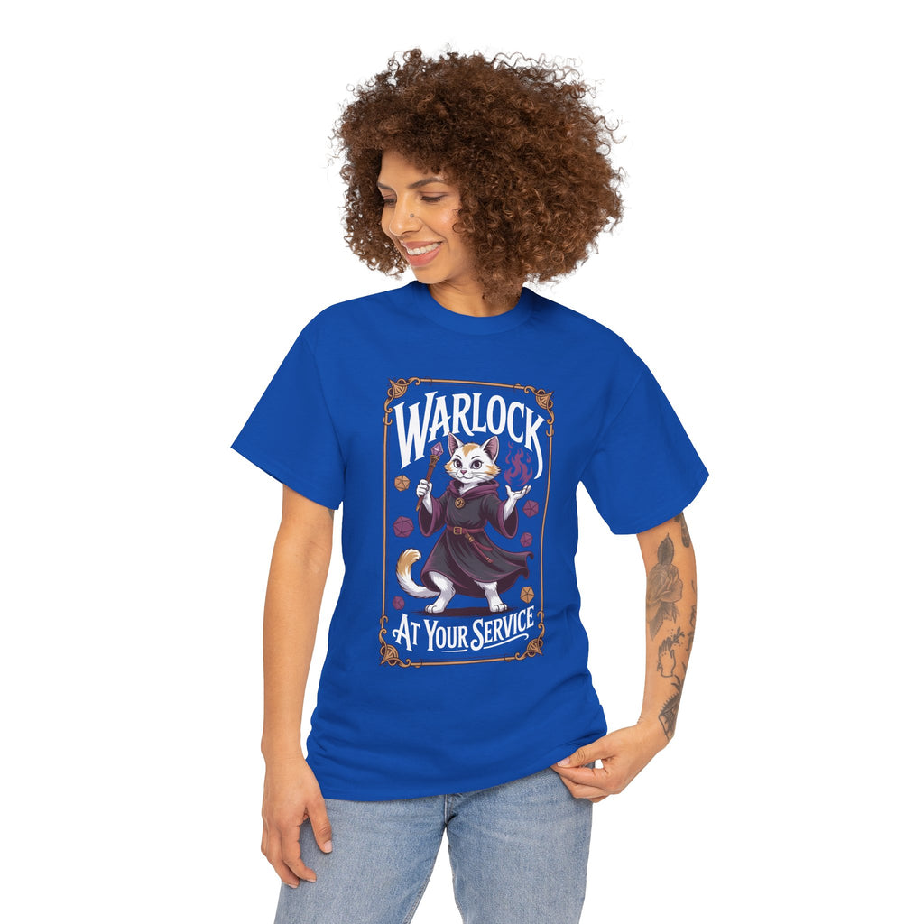 Warlock Cat at Your Serivece D&D T-shirt | Cat Lover RPG Gift