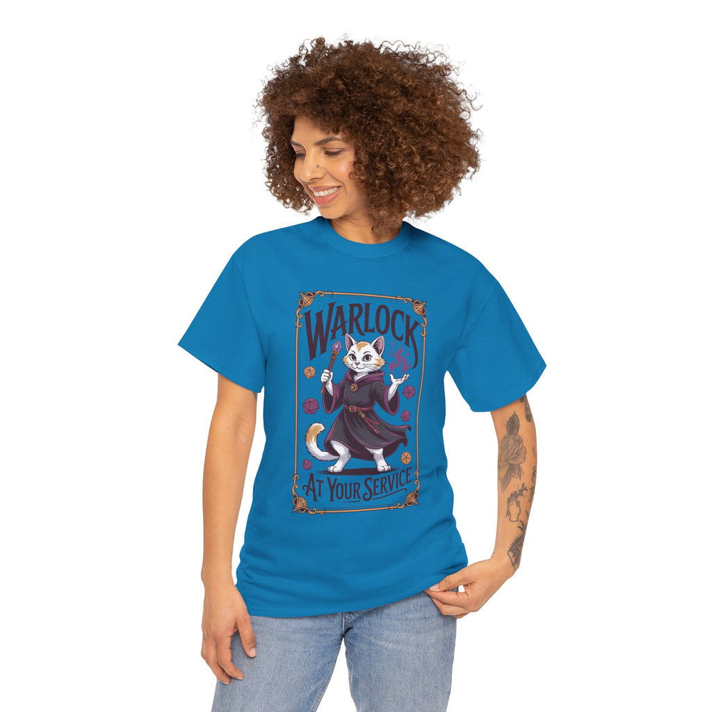 Warlock Cat at Your Serivece D&D T-shirt | Cat Lover RPG Gift
