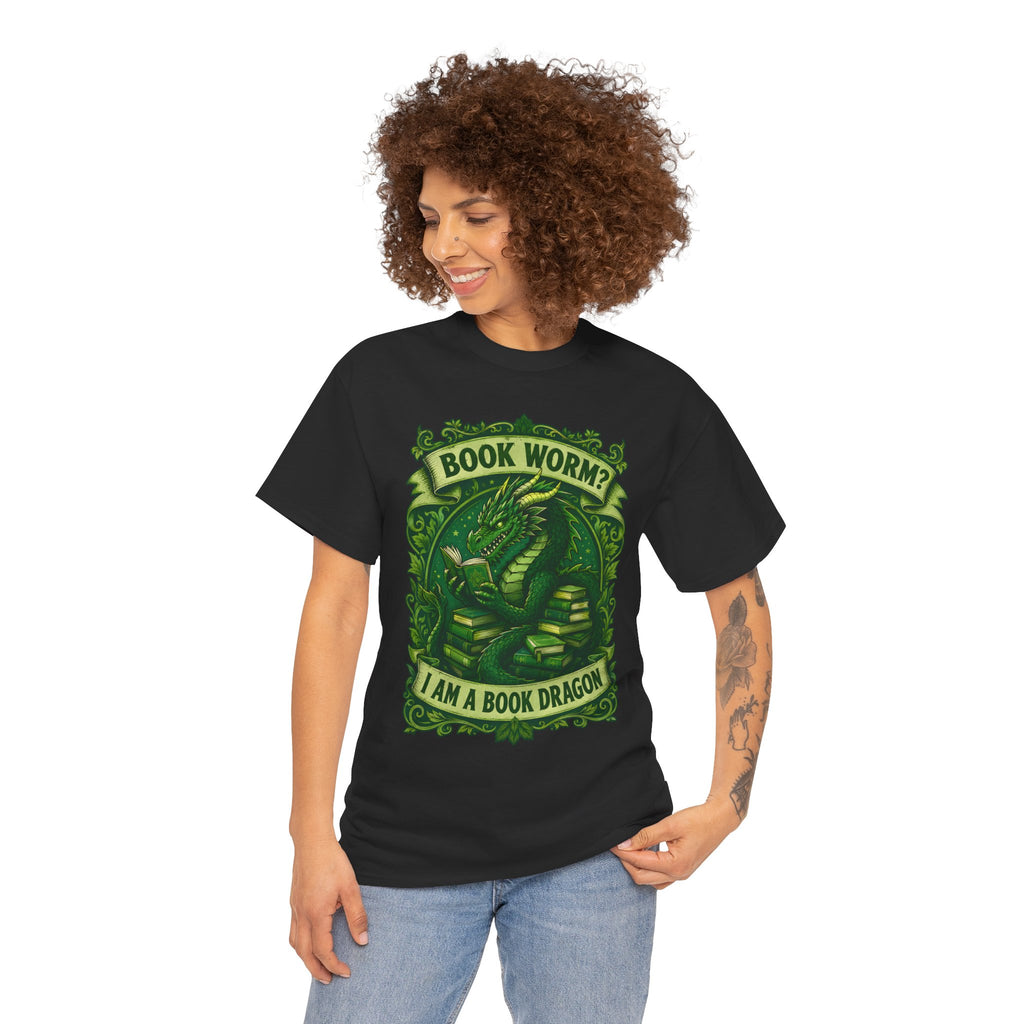 Book Worm? I Am a Book Dragon, Fantasy Reader T-shirt