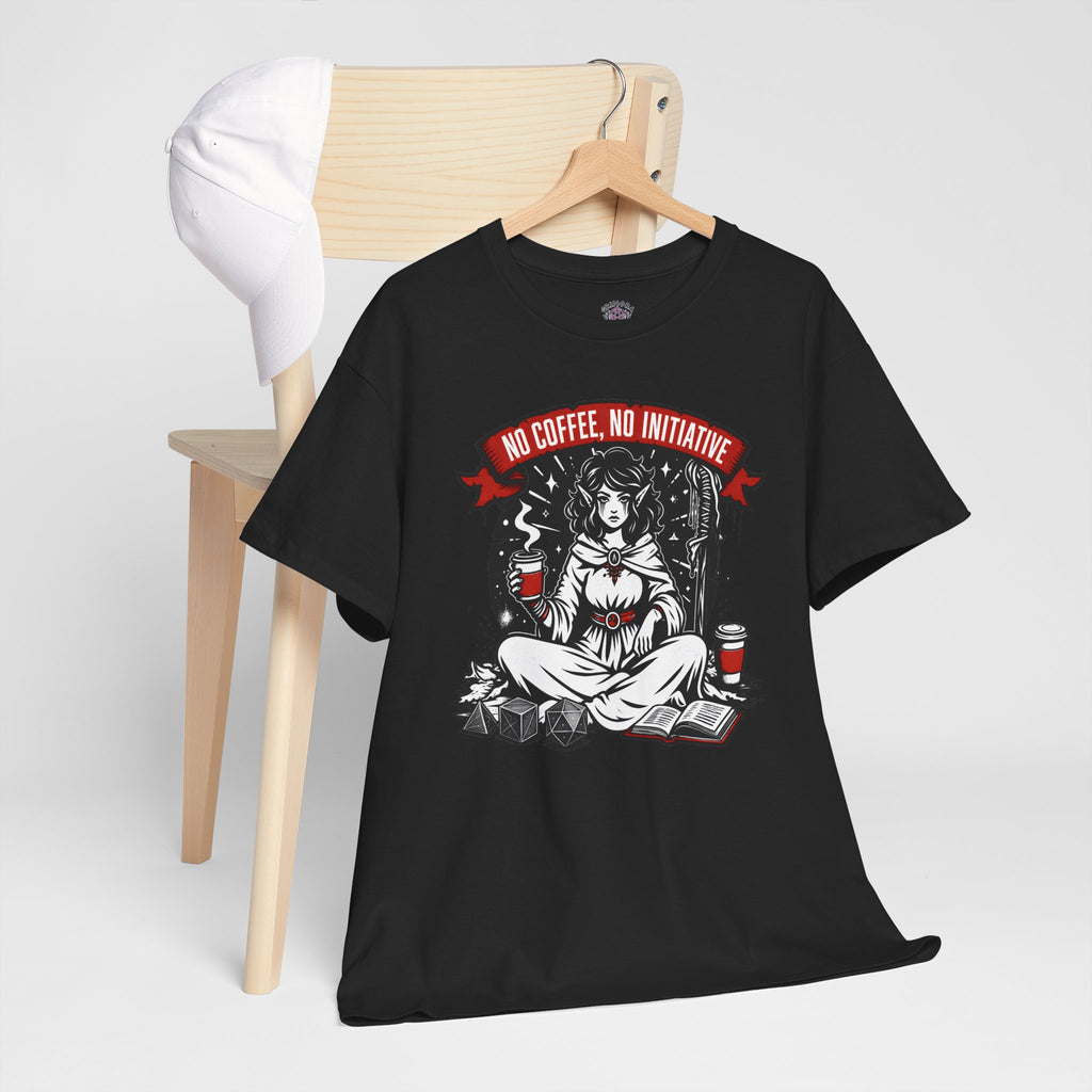 No Coffee, No Initiative | Fantasy RPG T-shirt
