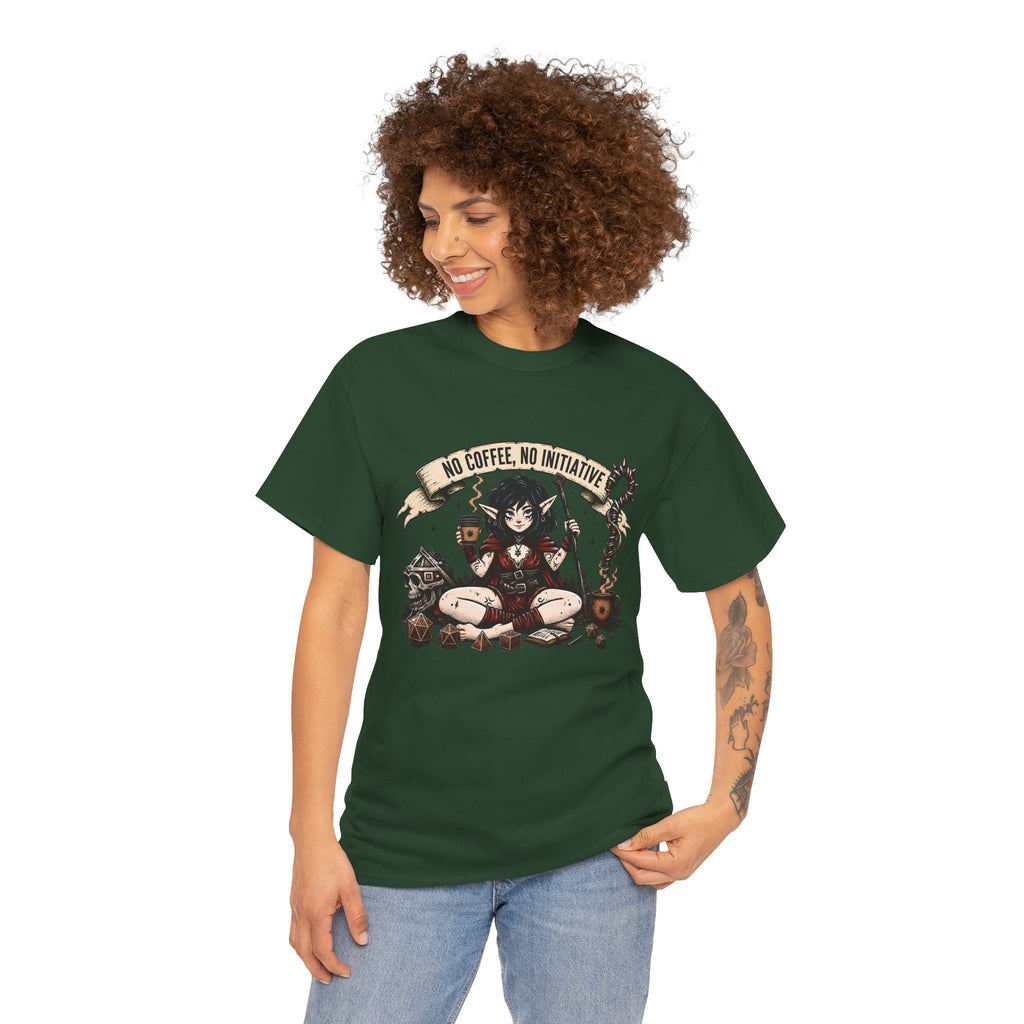 No Coffee, No Initiative | Fantasy RPG T-shirt