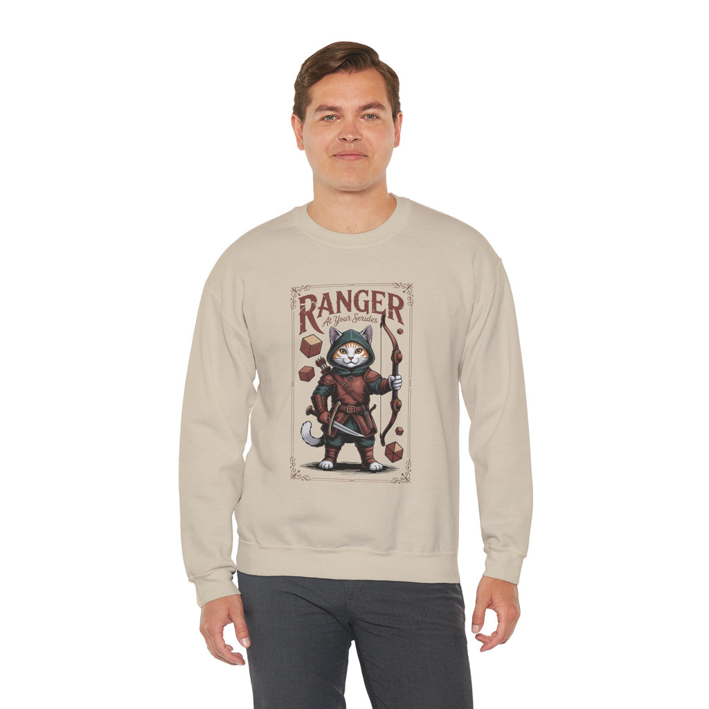 Ranger Cat at Your Serivece D&D Sweatshirt | Cat Lover RPG Gift