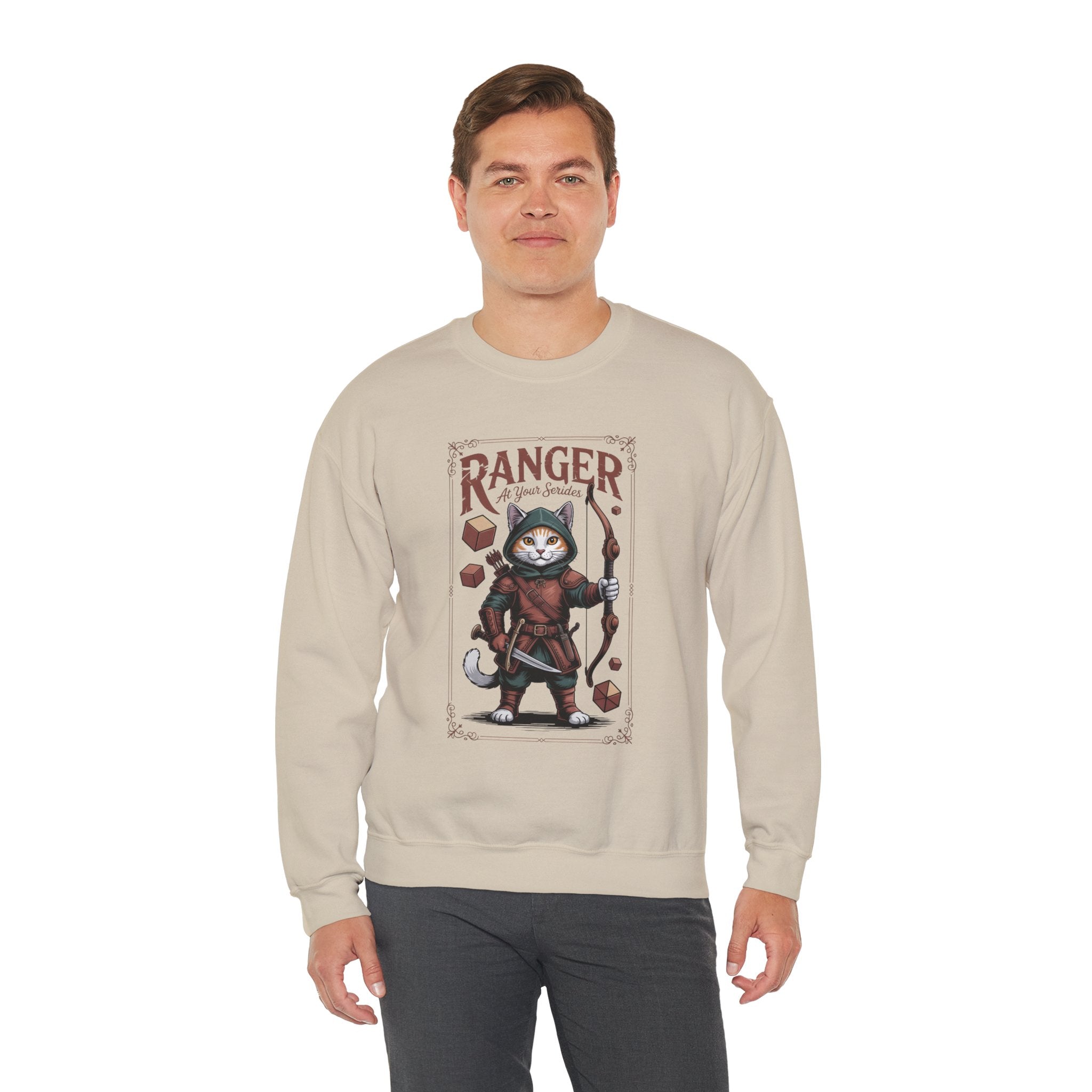 Ranger Cat at Your Serivece D&D Sweatshirt | Cat Lover RPG Gift